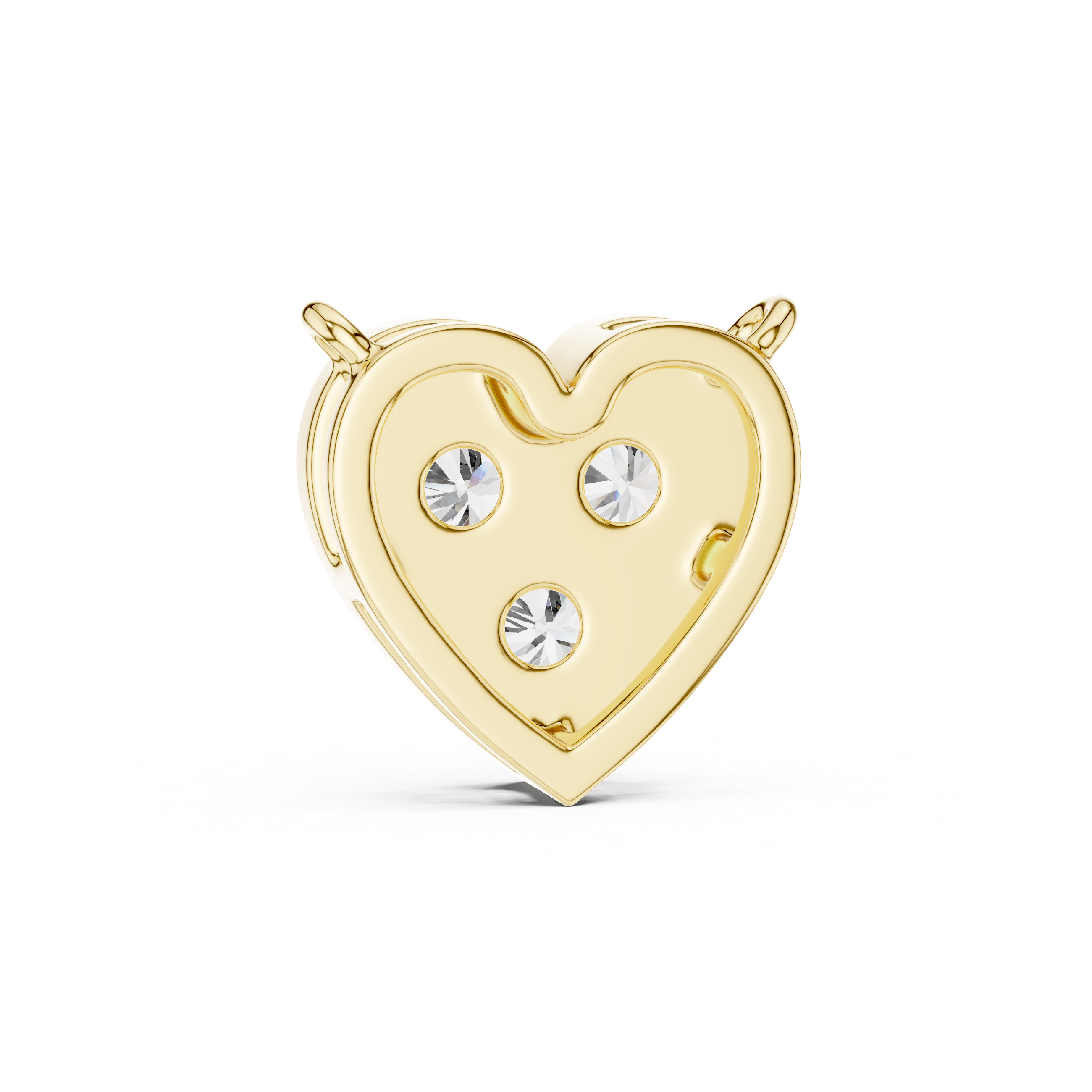 تعليقة الألماس بثلاثة قلوب حجرية in Yellow Gold - VYKA Diamonds