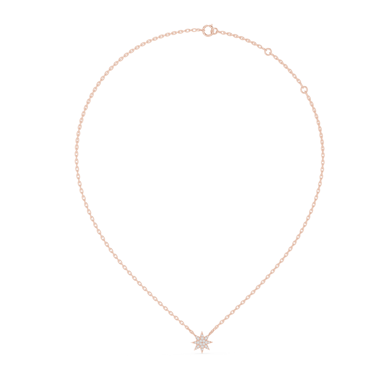 Eight Point Star Diamond Necklace