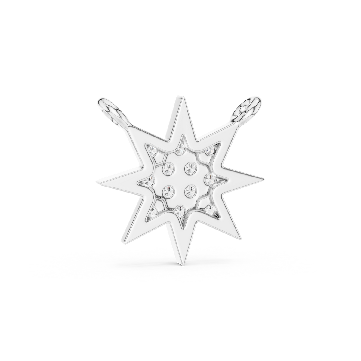 عقد بنجمة ثمانية الرؤوس من الألماس in White Gold - VYKA Diamonds