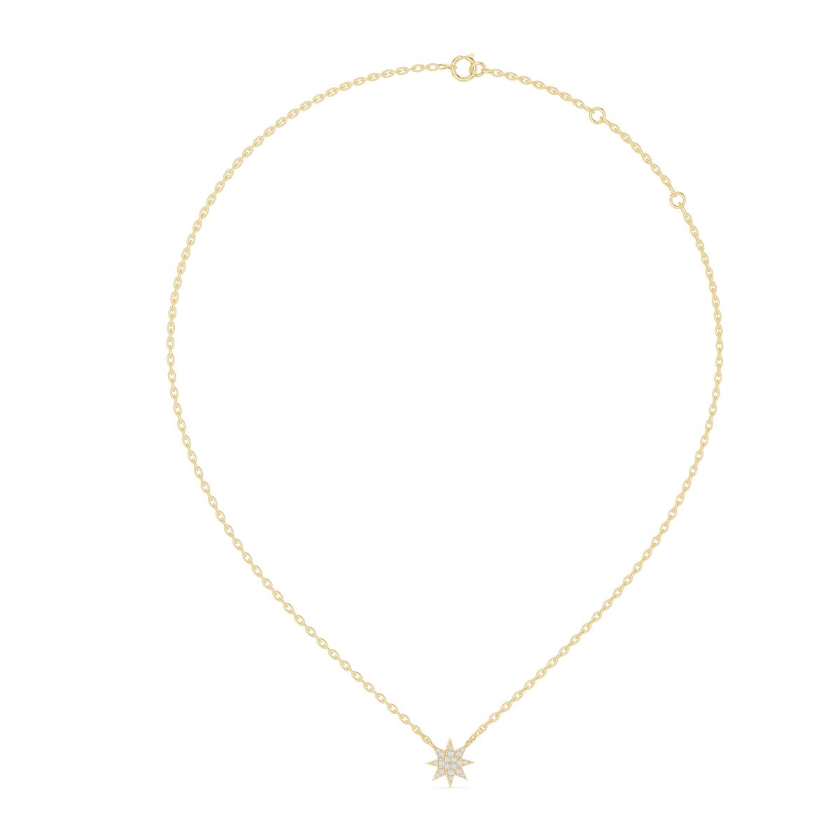 Eight Point Star Diamond Necklace