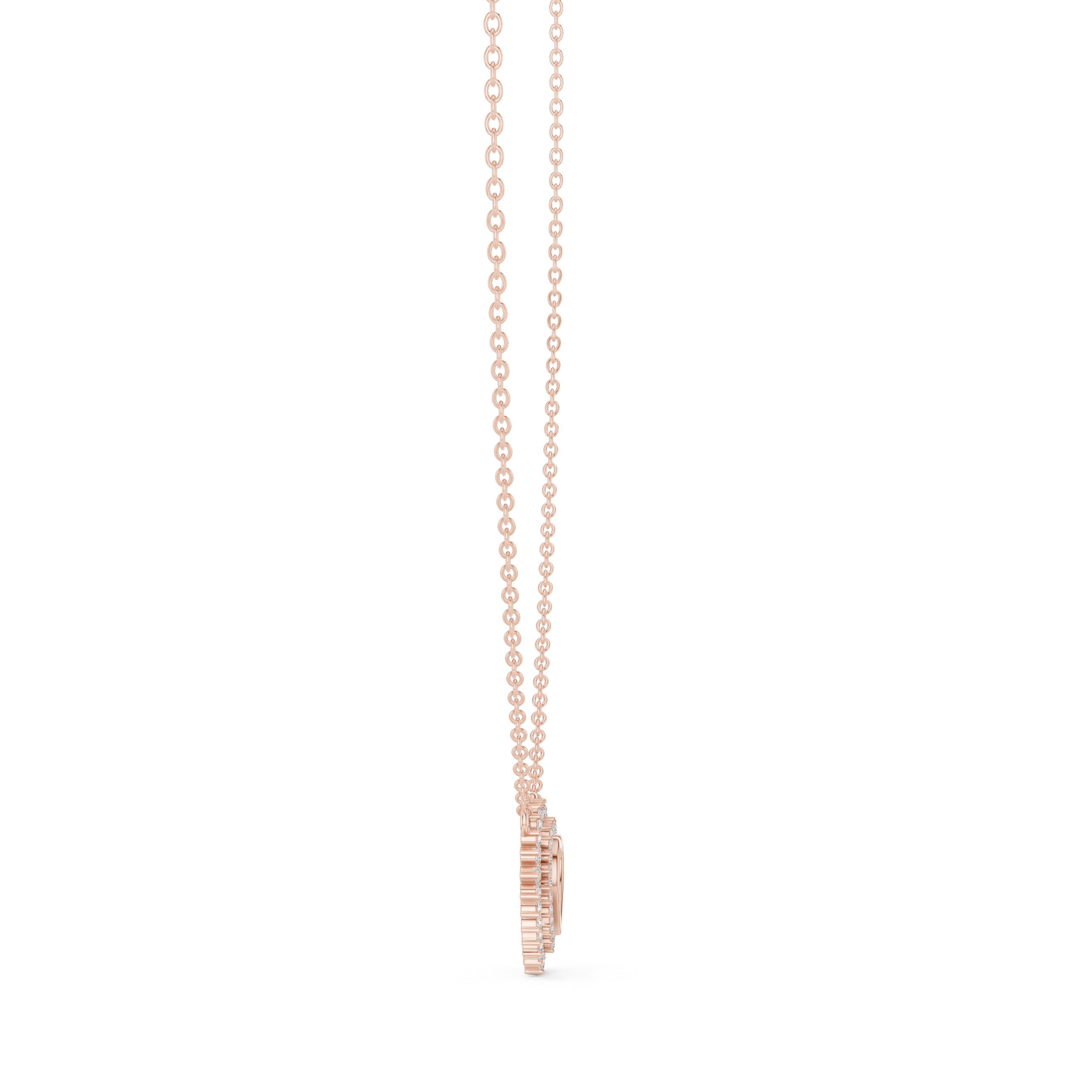 تعليقة هالو القلب ألماسية in Rose Gold - VYKA Diamonds