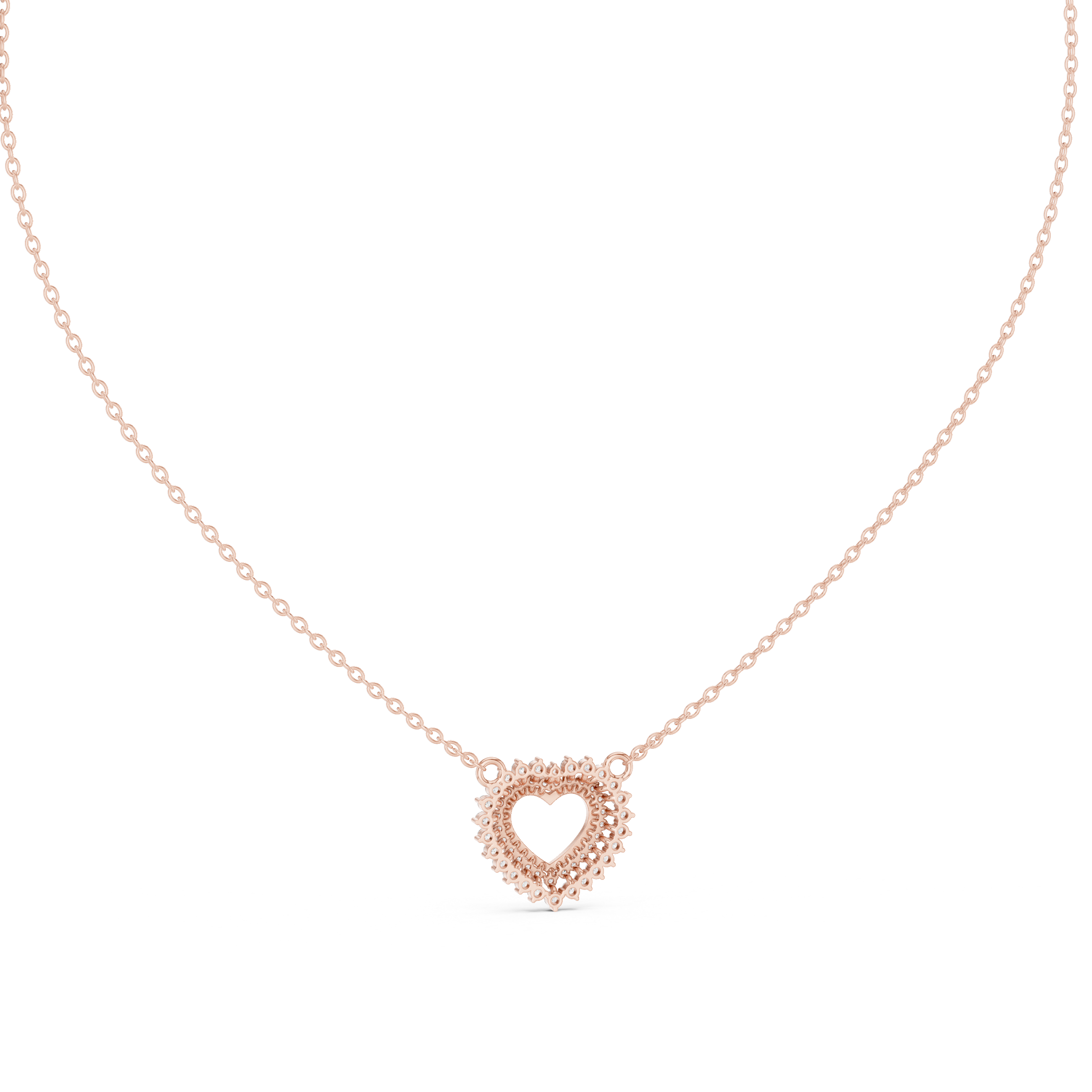 تعليقة هالو القلب ألماسية in Rose Gold - VYKA Diamonds