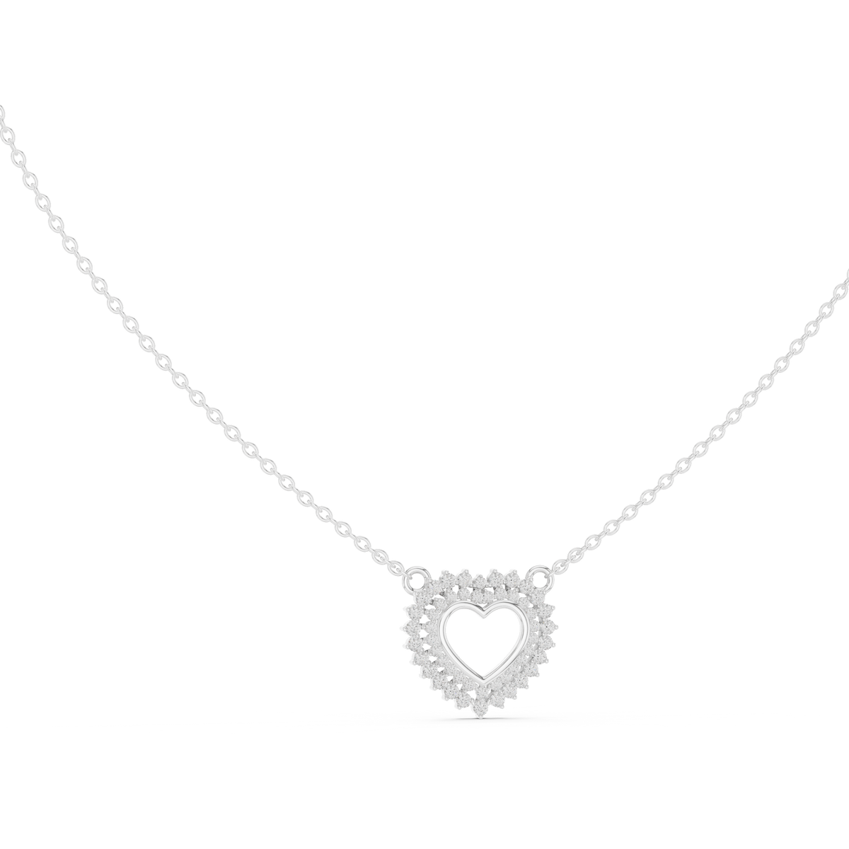 Heart Halo Diamond Pendant