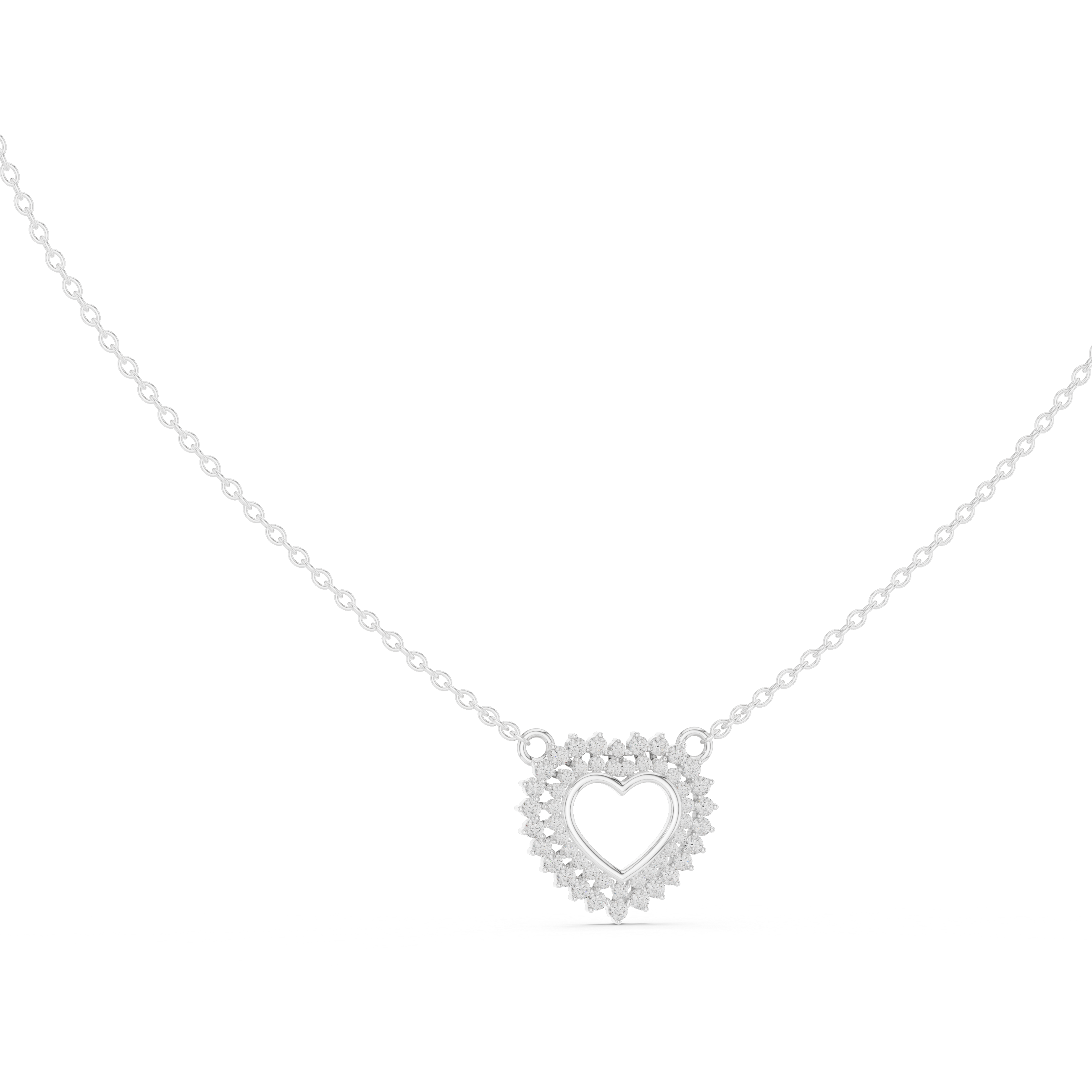 تعليقة هالو القلب ألماسية in White Gold - VYKA Diamonds