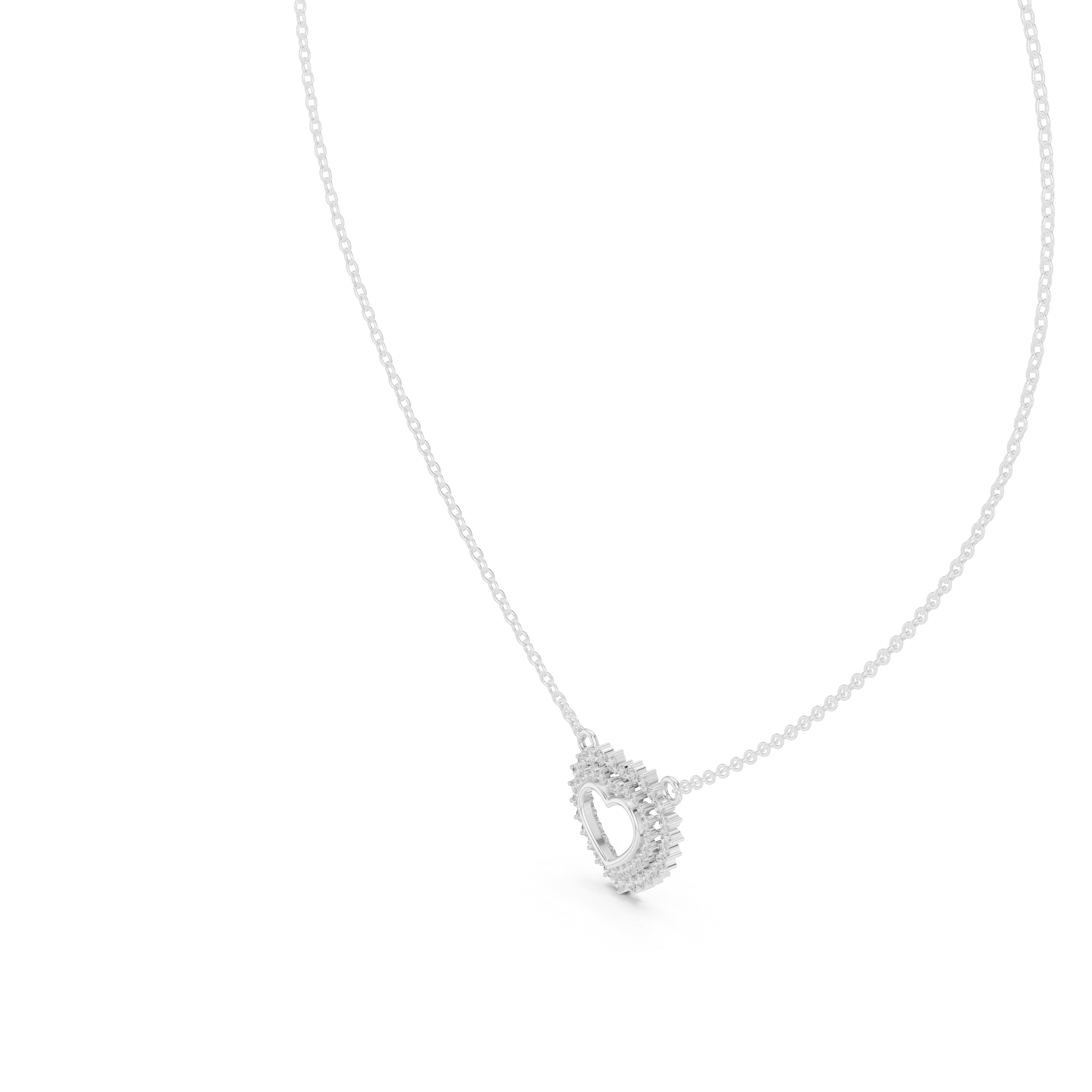 تعليقة هالو القلب ألماسية in White Gold - VYKA Diamonds