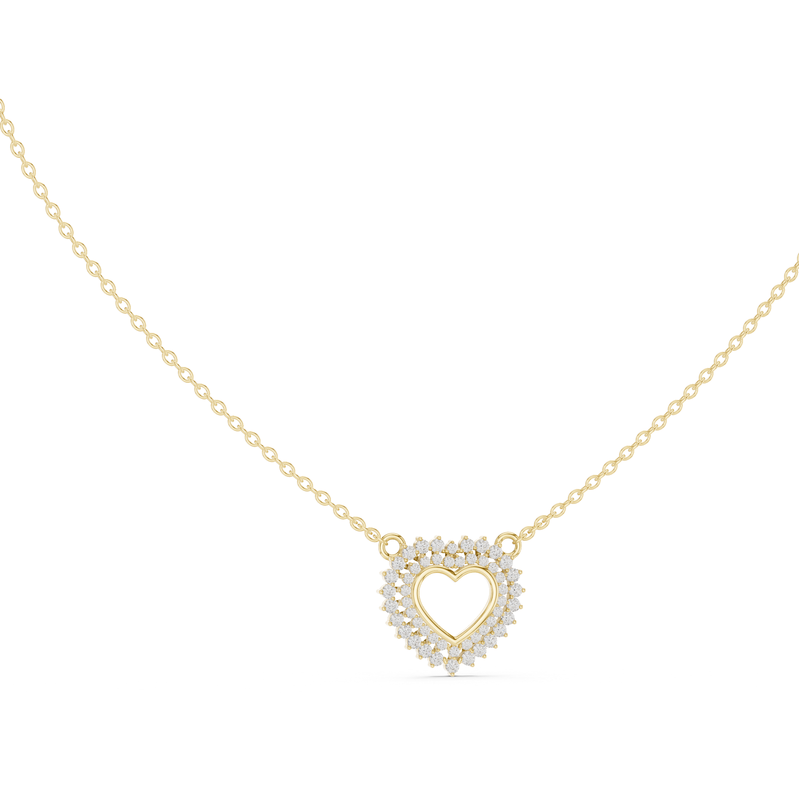 تعليقة هالو القلب ألماسية in Yellow Gold - VYKA Diamonds