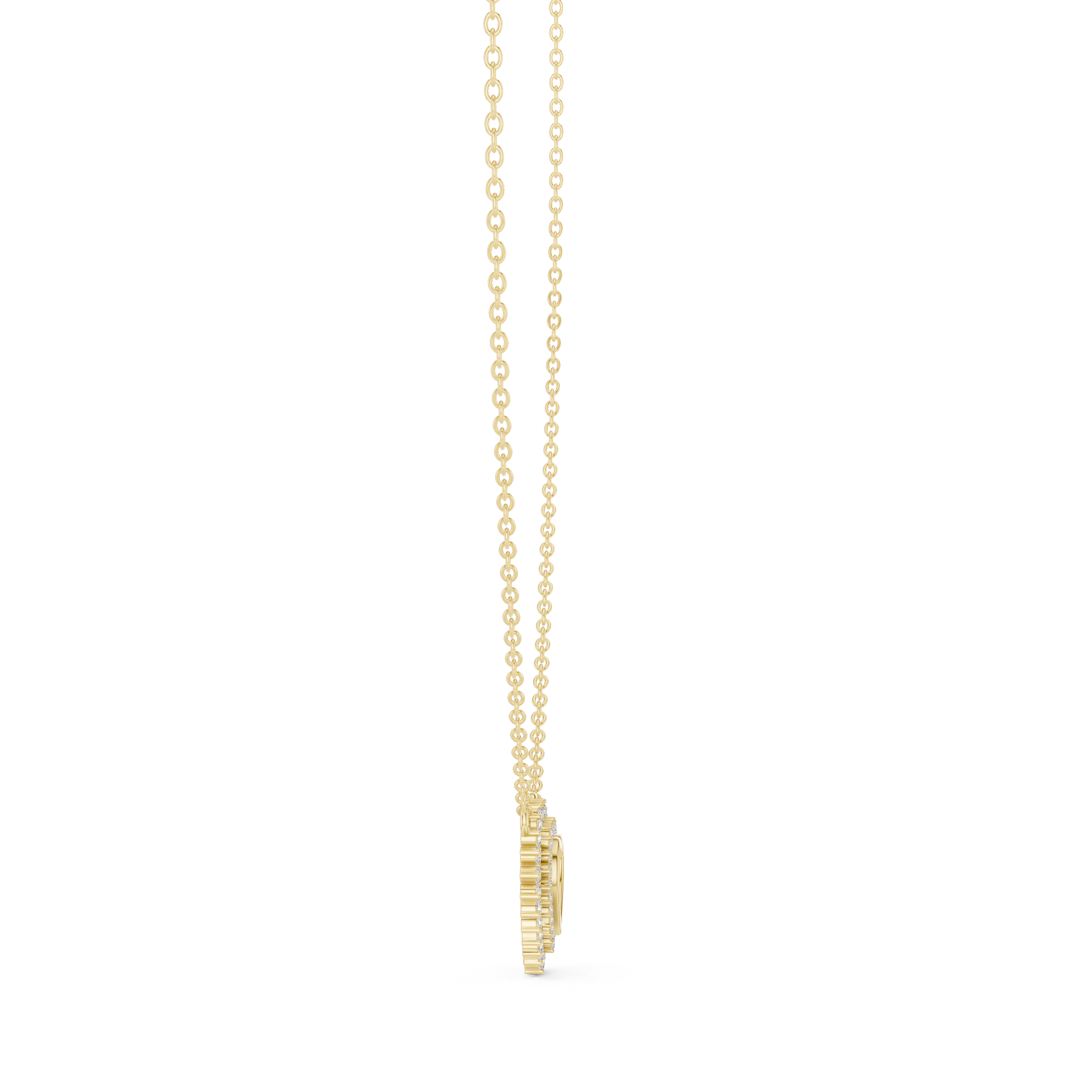 تعليقة هالو القلب ألماسية in Yellow Gold - VYKA Diamonds