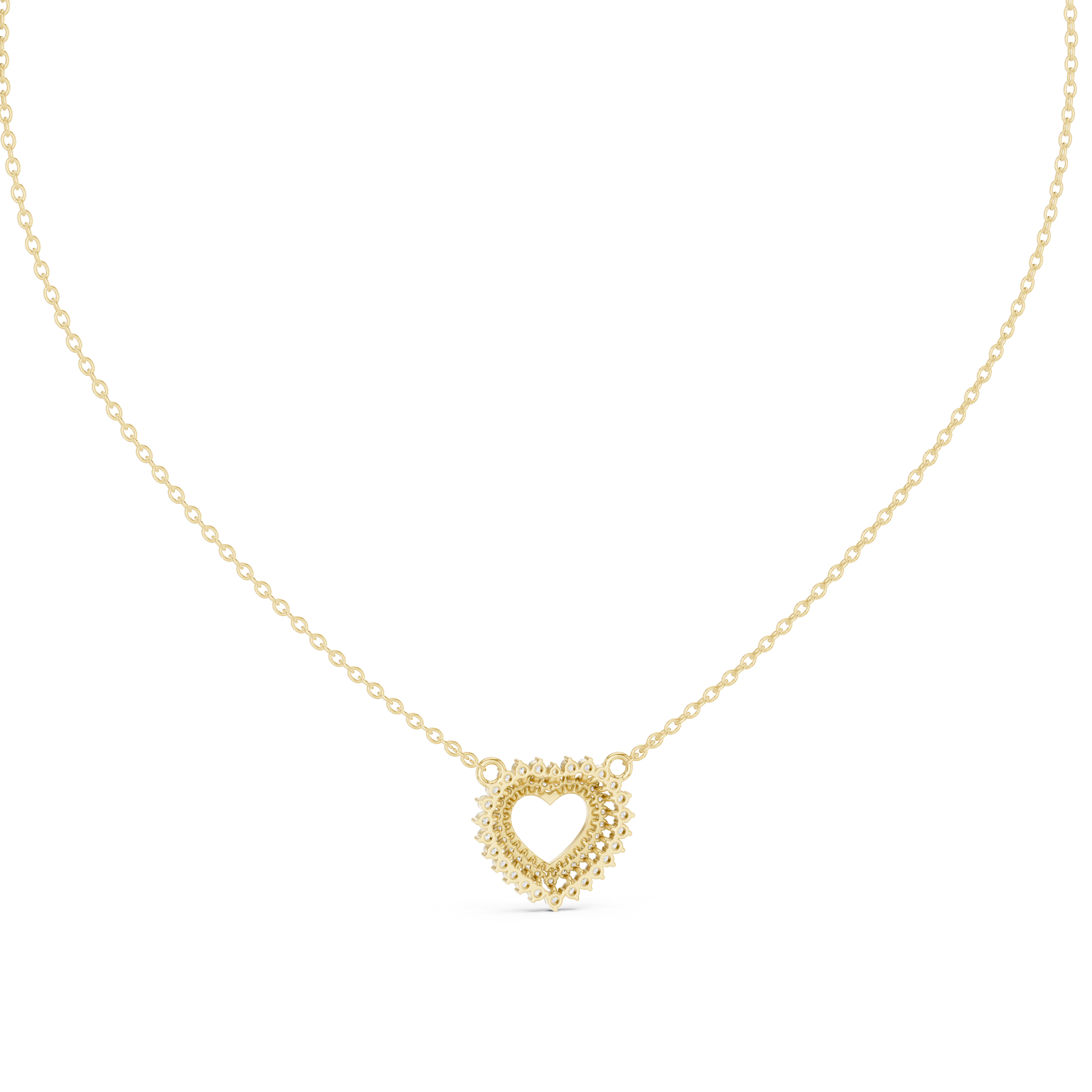 تعليقة هالو القلب ألماسية in Yellow Gold - VYKA Diamonds
