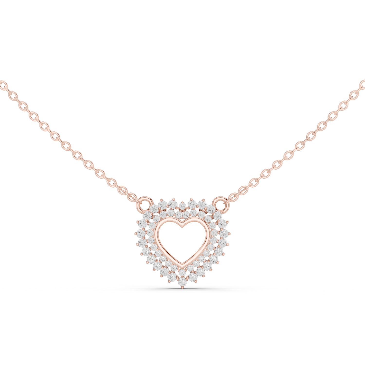 تعليقة هالو القلب ألماسية in Rose Gold - VYKA Diamonds