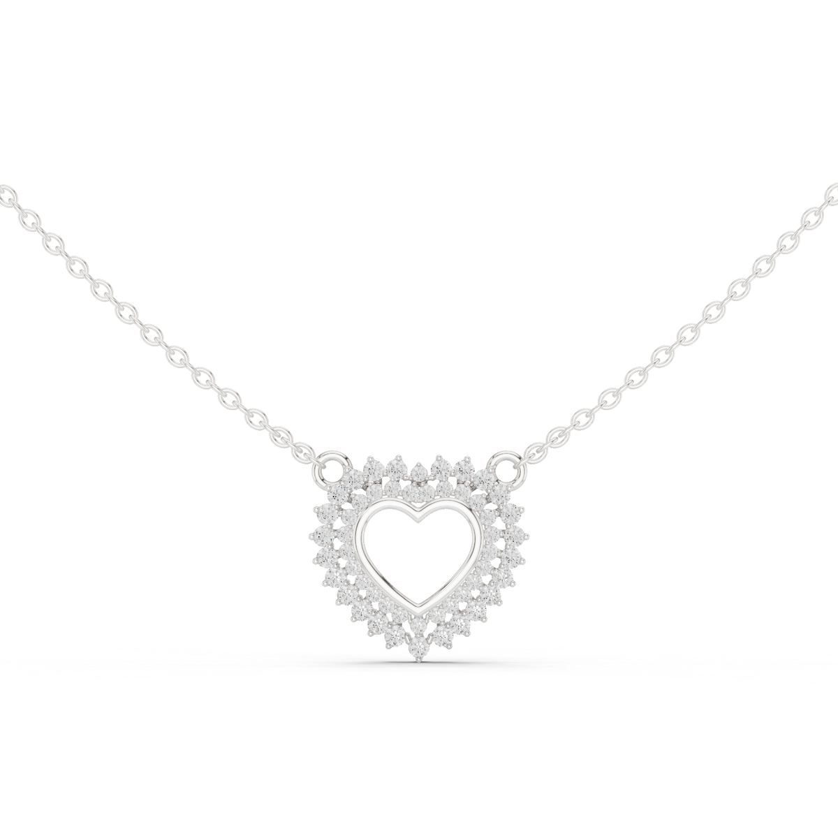 Heart Halo Diamond Pendant