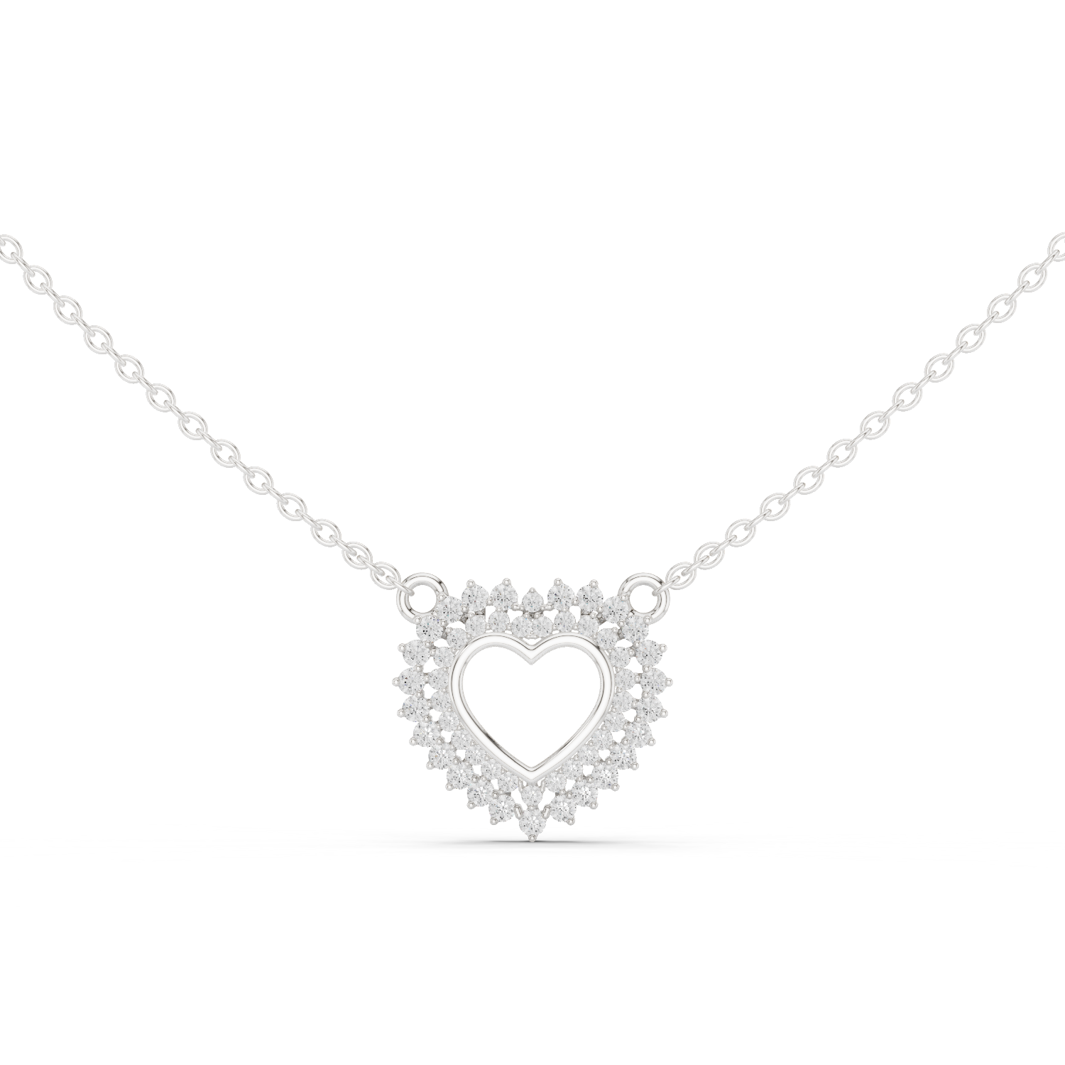 تعليقة هالو القلب ألماسية in White Gold - VYKA Diamonds