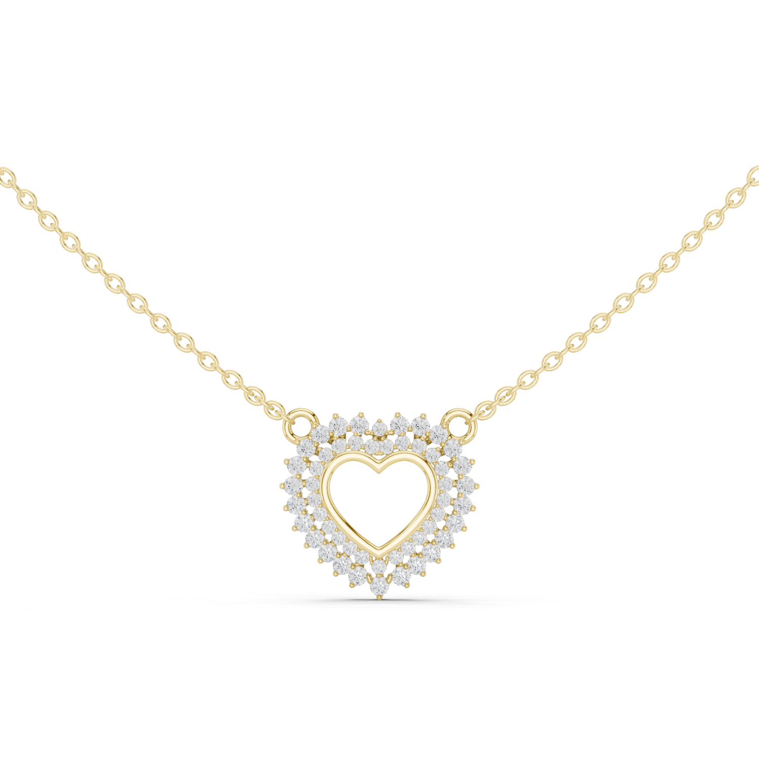 تعليقة هالو القلب ألماسية in Yellow Gold - VYKA Diamonds