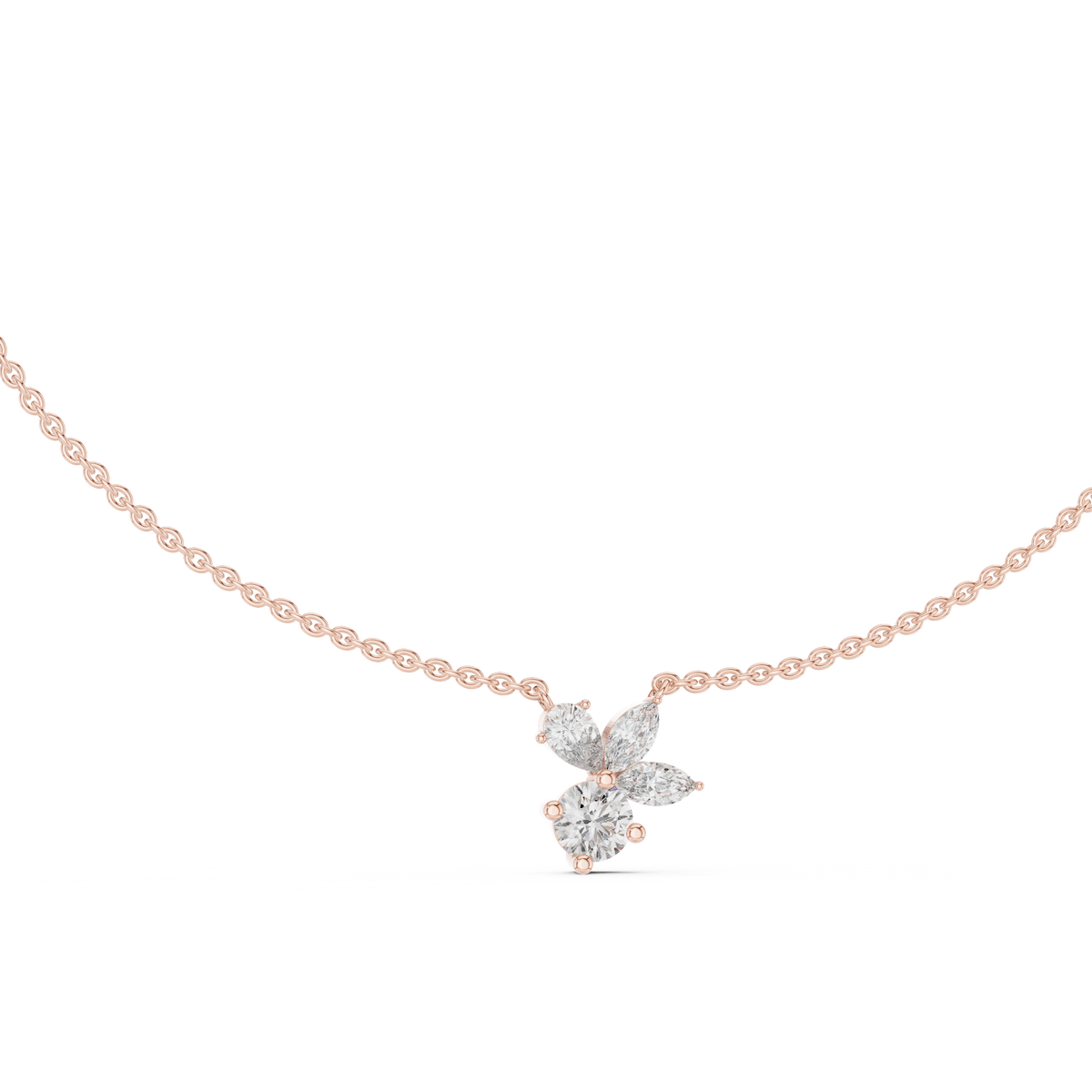 Marquise and Pear Butterfly Diamond Necklace