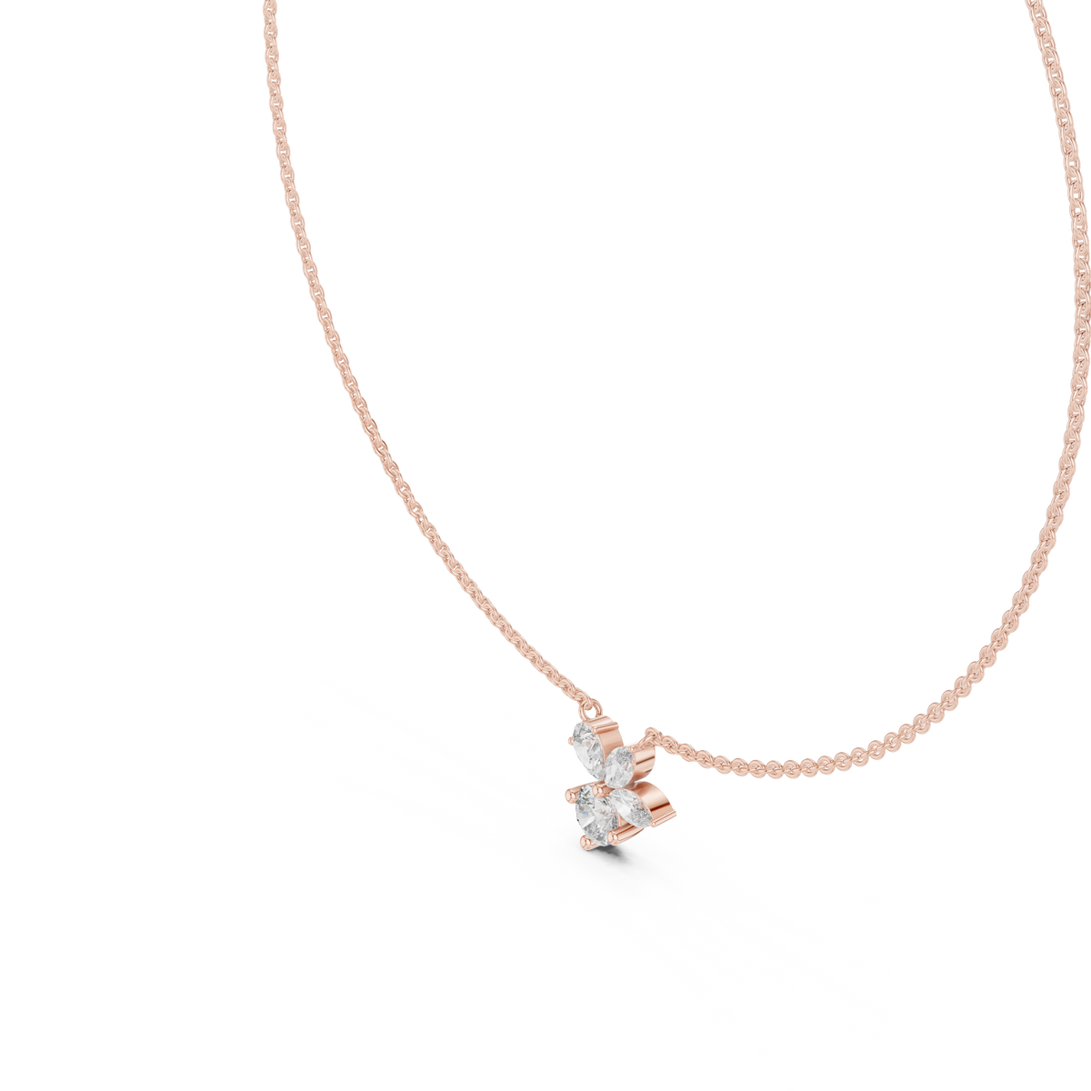 Marquise and Pear Butterfly Diamond Necklace