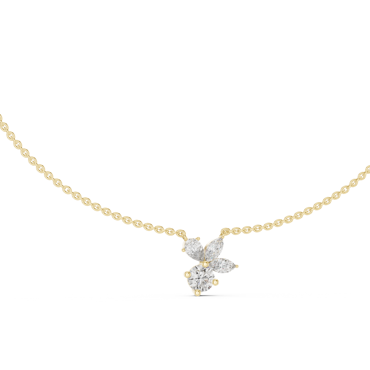 Marquise and Pear Butterfly Diamond Necklace