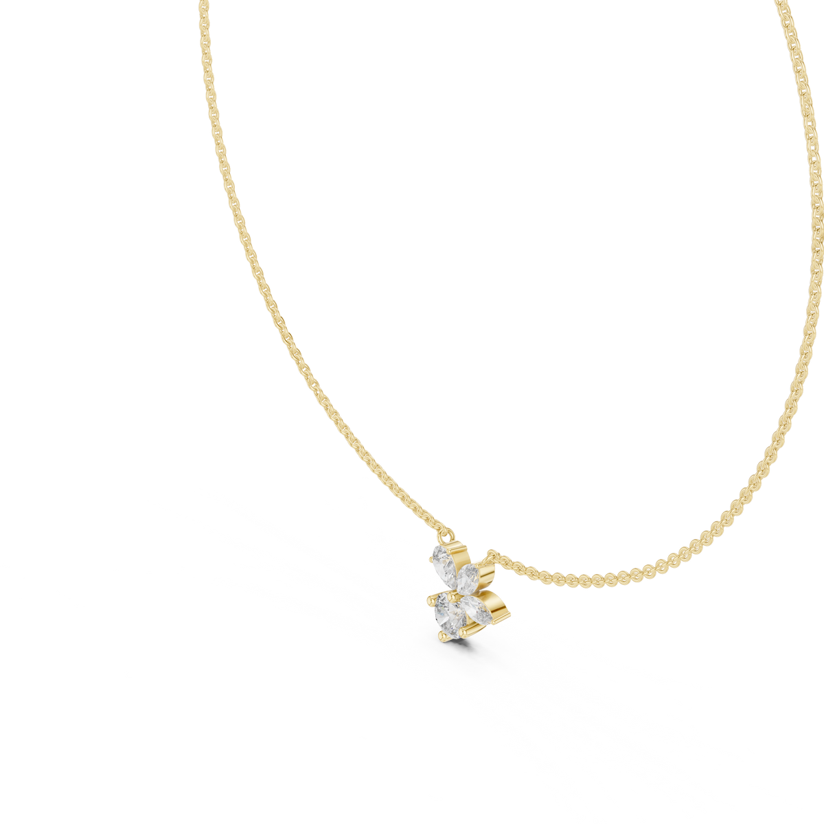 Marquise and Pear Butterfly Diamond Necklace