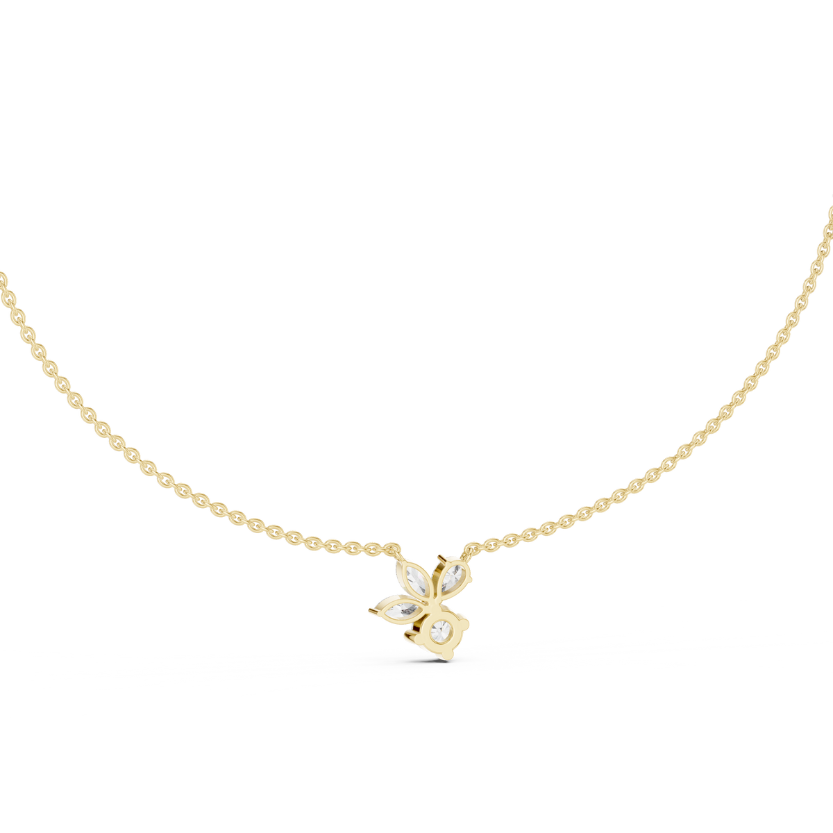 Marquise and Pear Butterfly Diamond Necklace