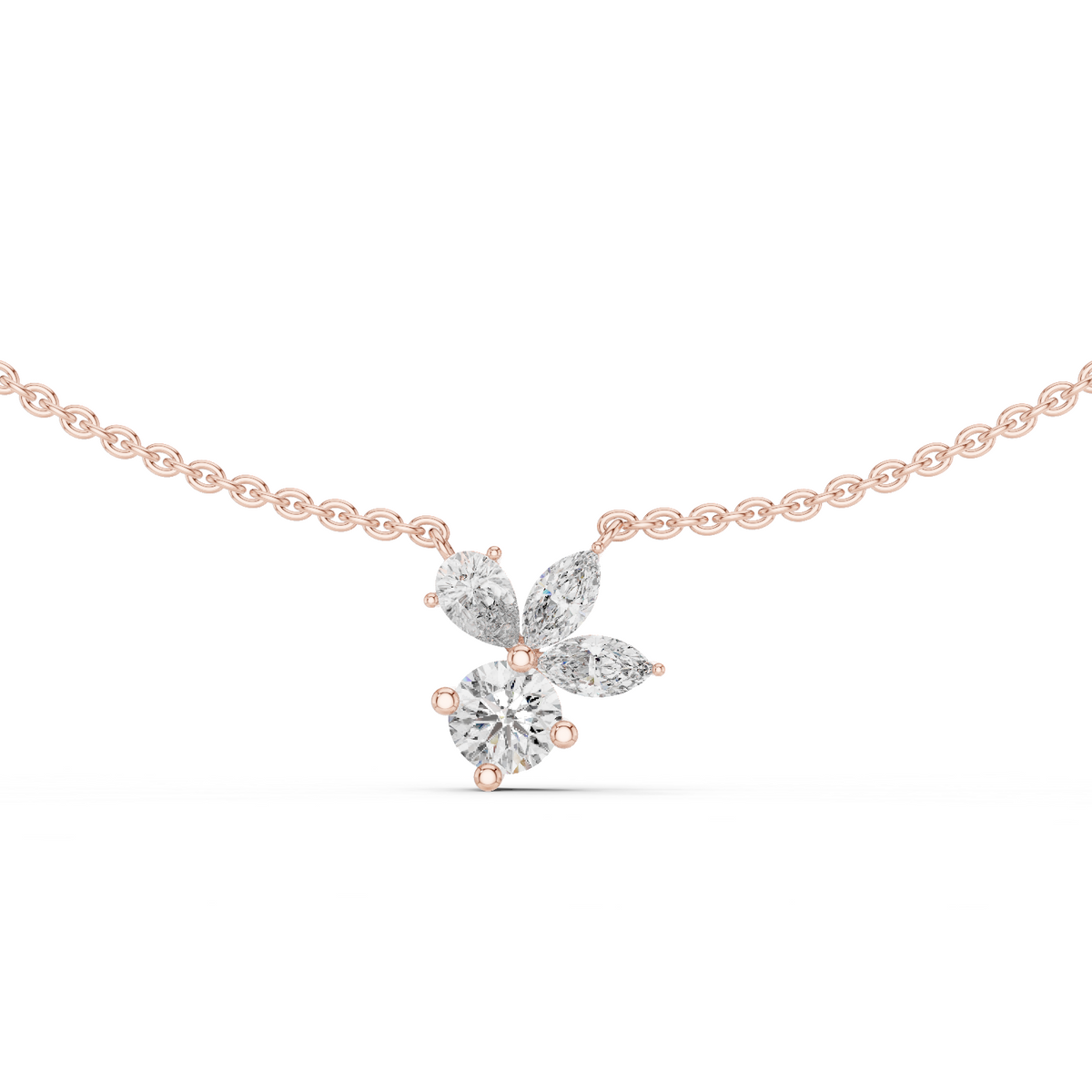 Marquise and Pear Butterfly Diamond Necklace