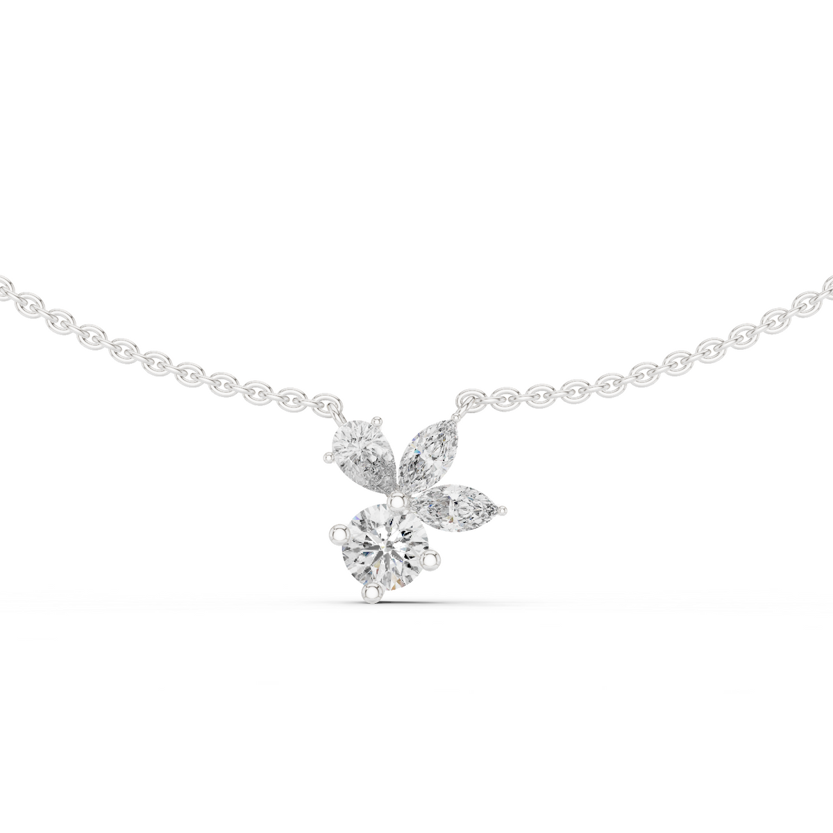 Marquise and Pear Butterfly Diamond Necklace