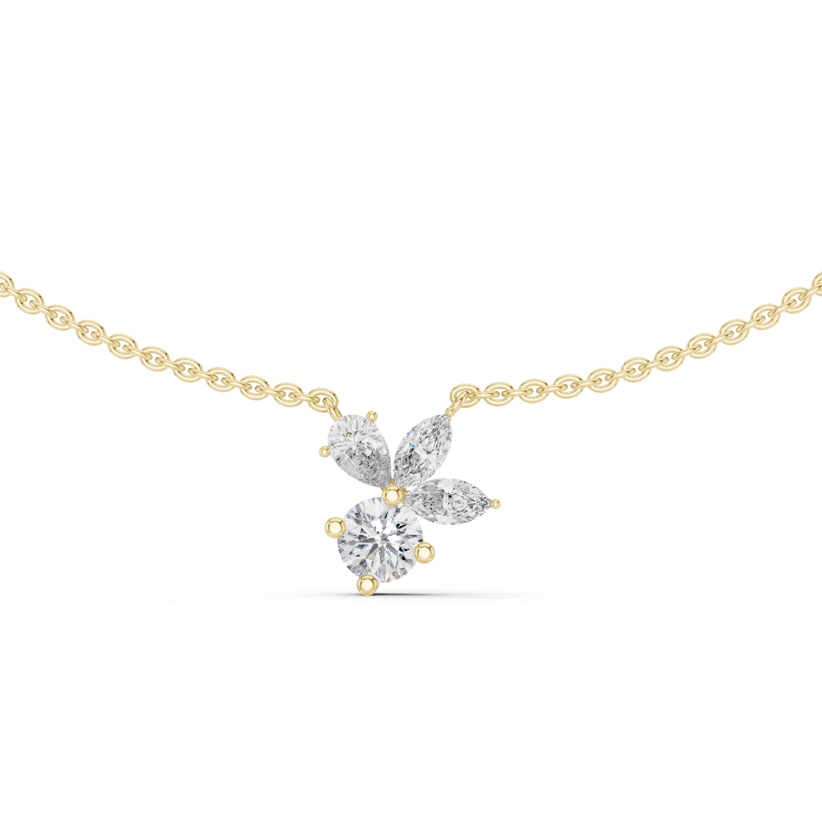 Marquise and Pear Butterfly Diamond Necklace