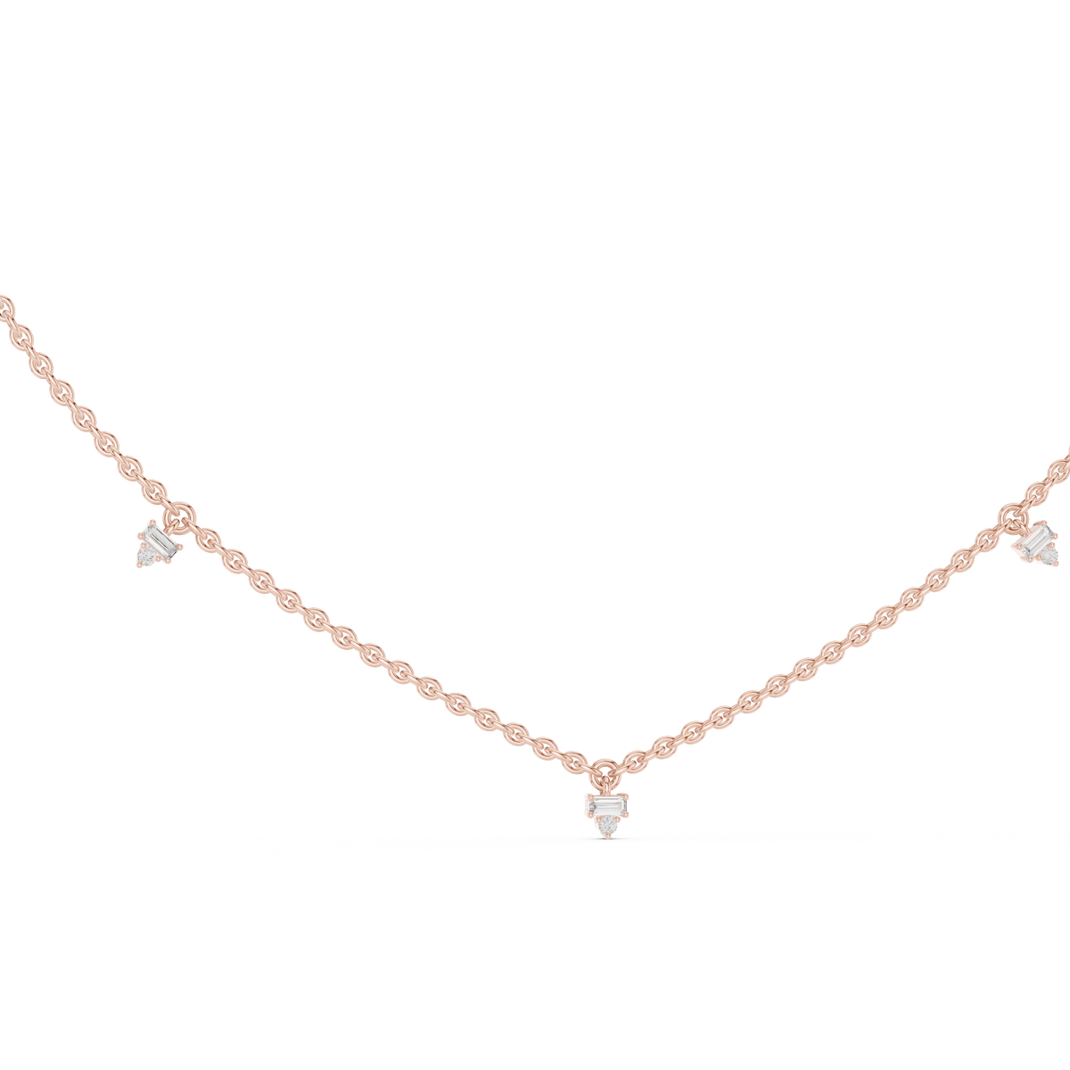 عقد بخمس محطات ألماس in Rose Gold - VYKA Diamonds