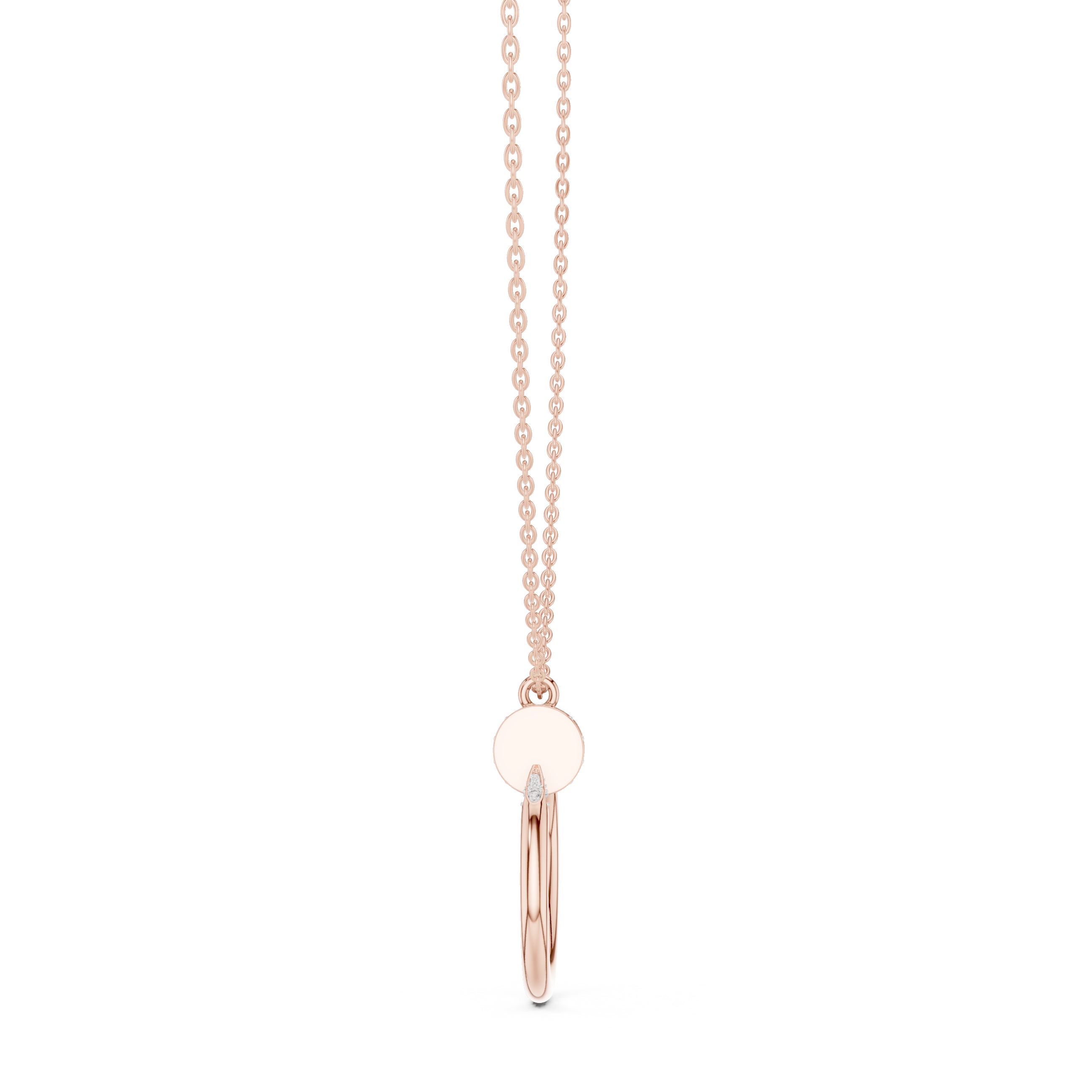 Coiled Nail Loop Diamond Pendant in Rose Gold - VYKA Diamonds
