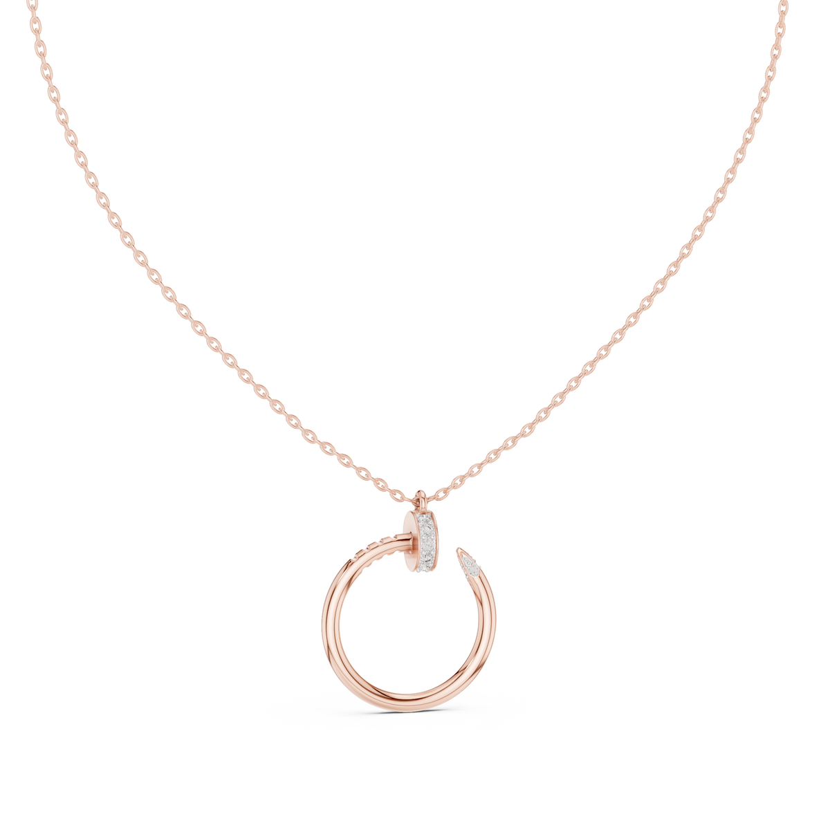Coiled Nail Loop Diamond Pendant