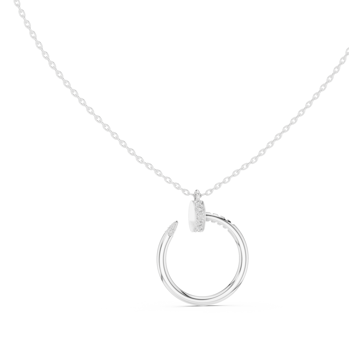 Coiled Nail Loop Diamond Pendant
