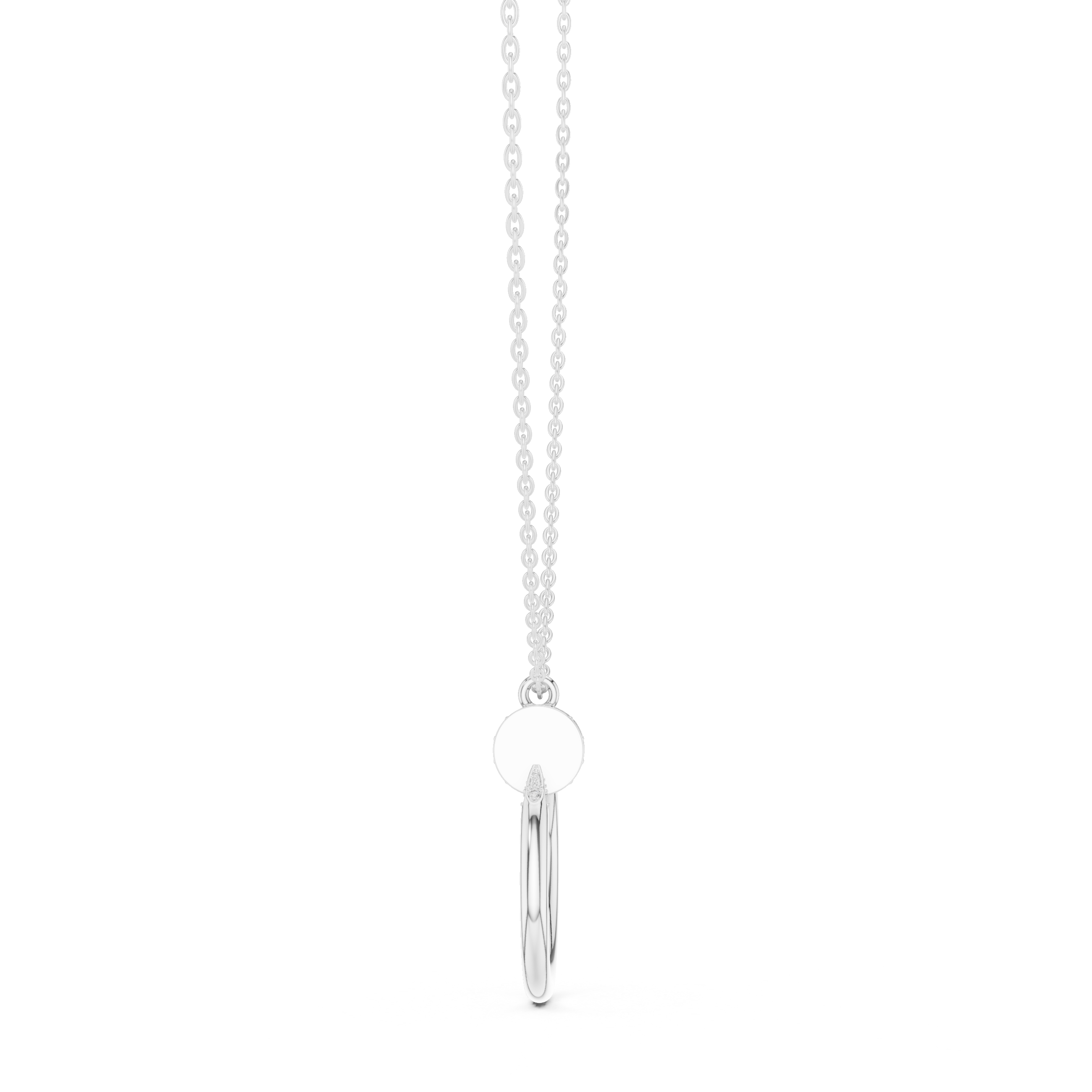 Coiled Nail Loop Diamond Pendant in White Gold - VYKA Diamonds
