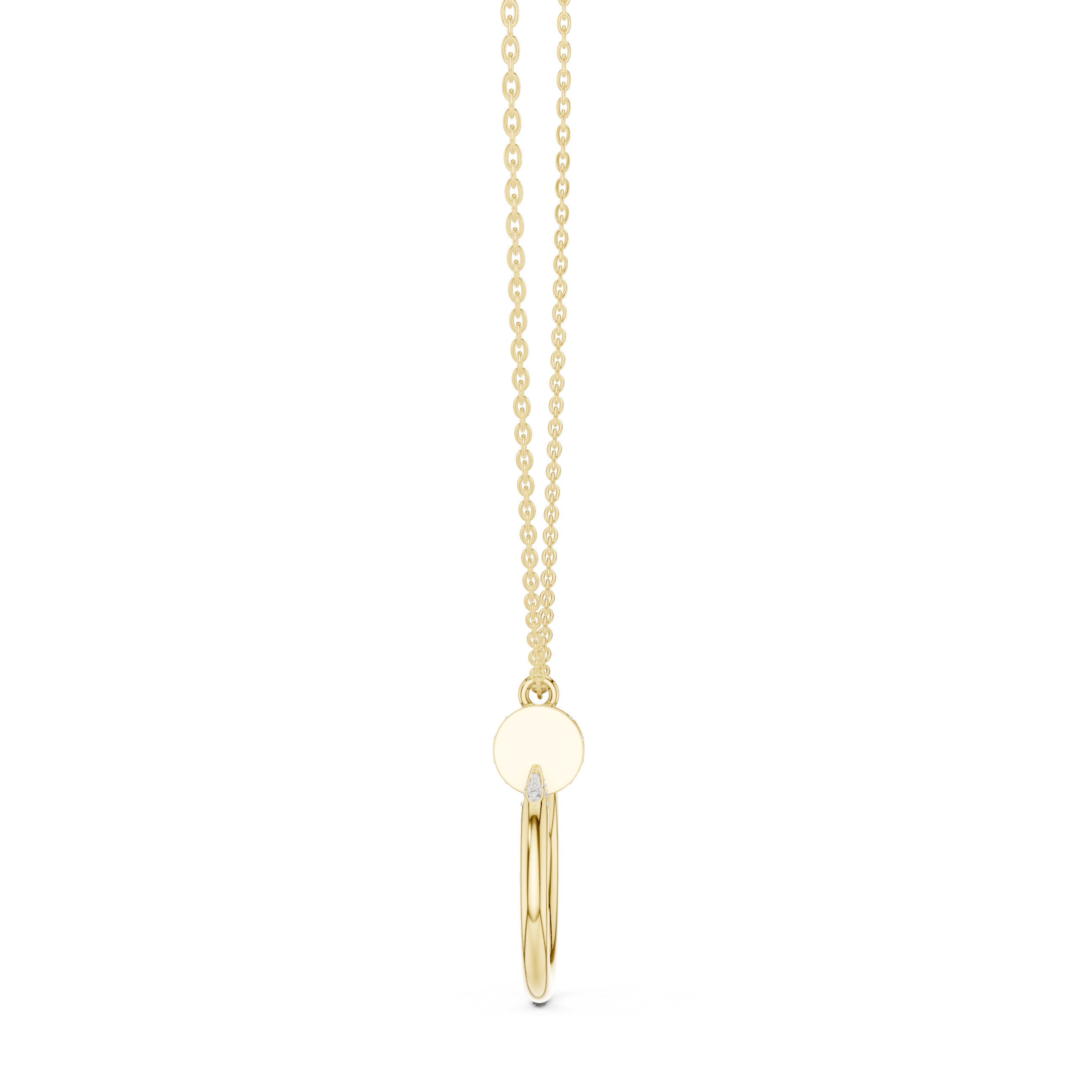 Coiled Nail Loop Diamond Pendant in Yellow Gold - VYKA Diamonds