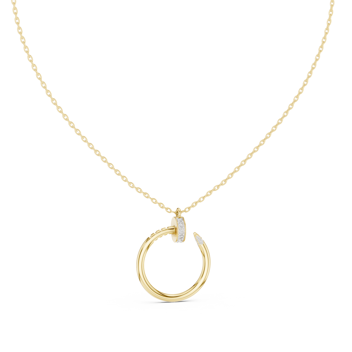 Coiled Nail Loop Diamond Pendant