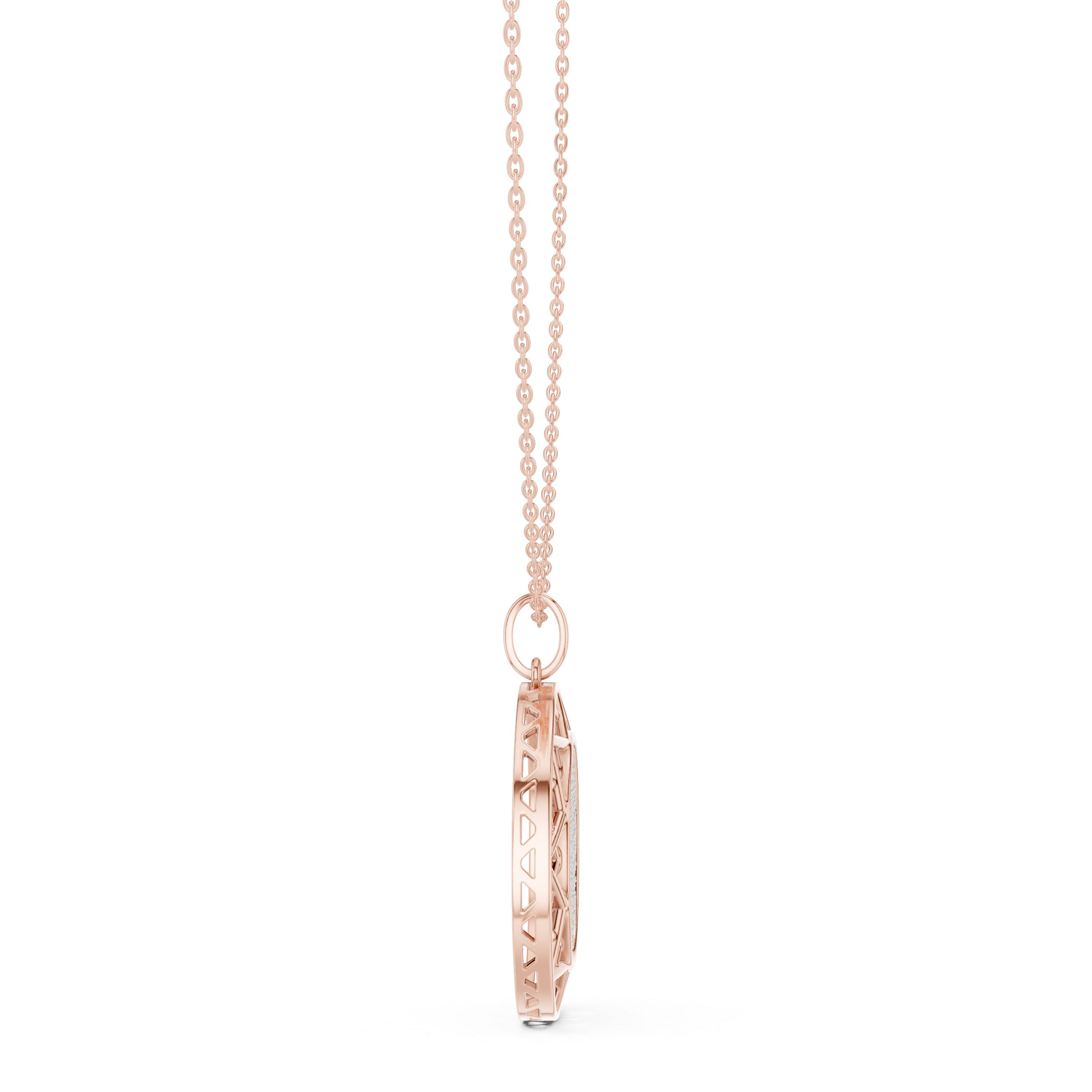 Lattice Medallion Diamond Pendant in Rose Gold - VYKA Diamonds