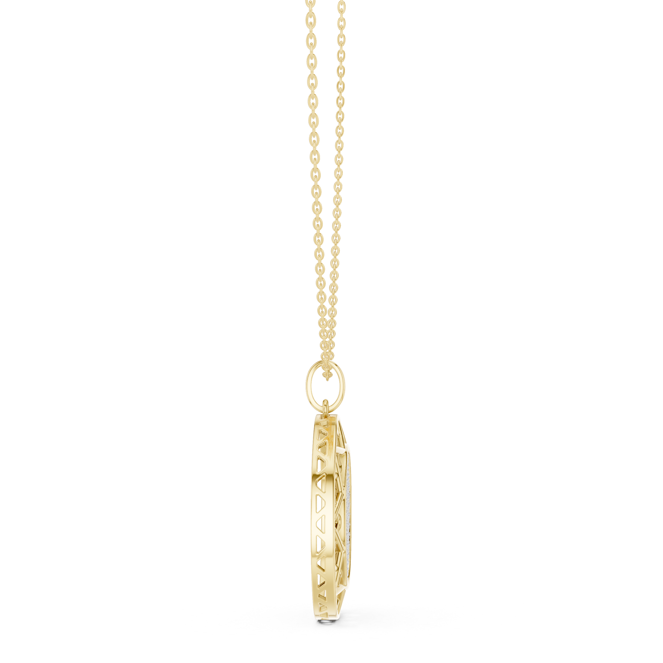 Lattice Medallion Diamond Pendant in Yellow Gold - VYKA Diamonds
