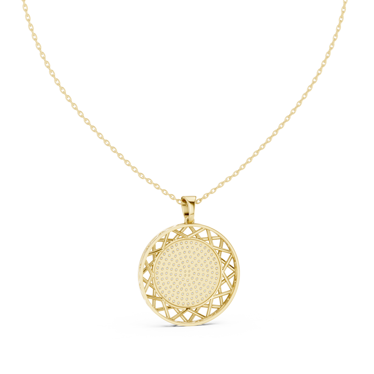 Lattice Medallion Diamond Pendant