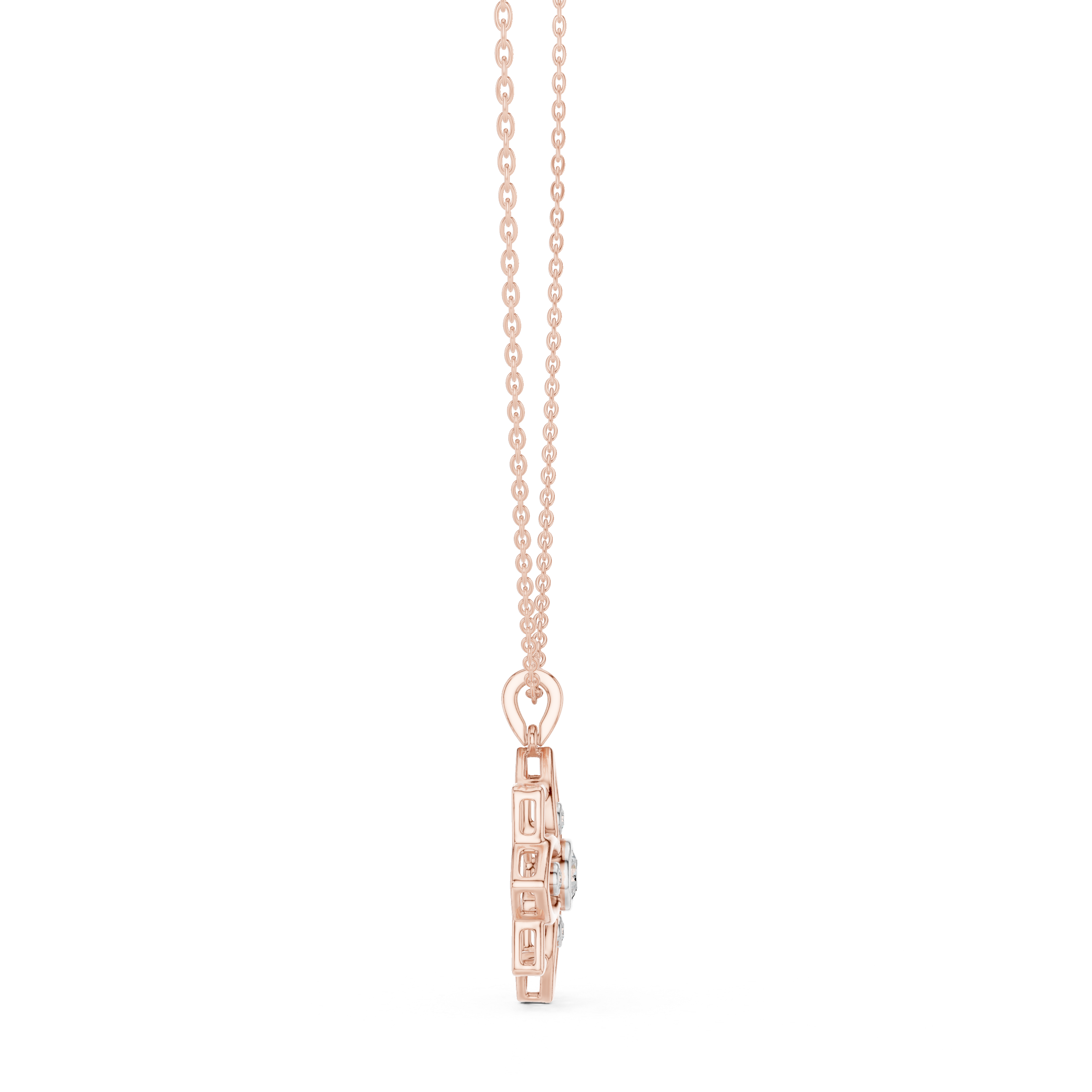 Open Bloom Diamond Pendant in Rose Gold - VYKA Diamonds
