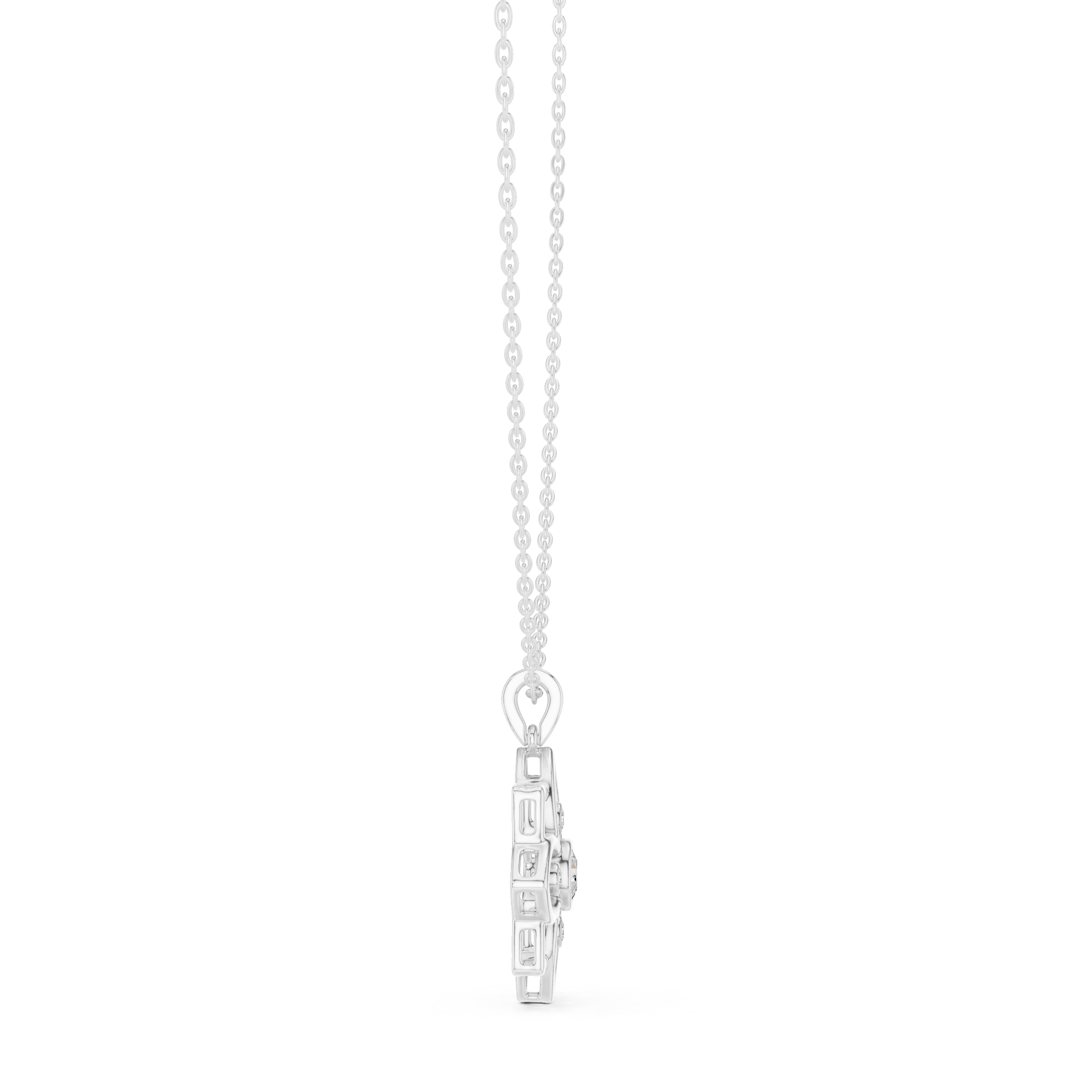 Open Bloom Diamond Pendant in White Gold - VYKA Diamonds