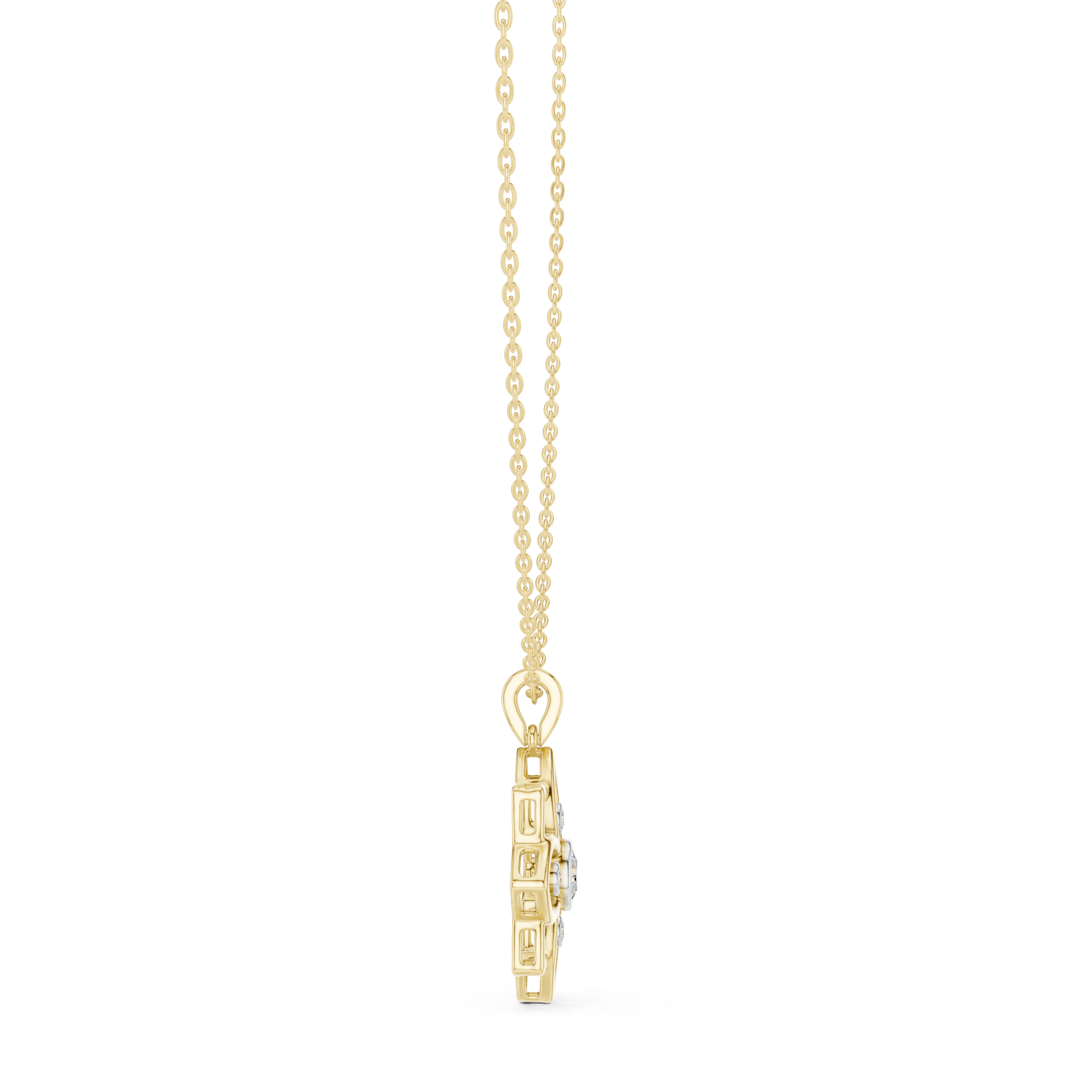 Open Bloom Diamond Pendant in Yellow Gold - VYKA Diamonds