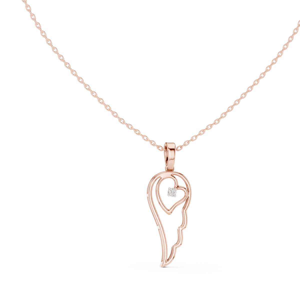 Mind and Heart Silhouette Diamond Pendant
