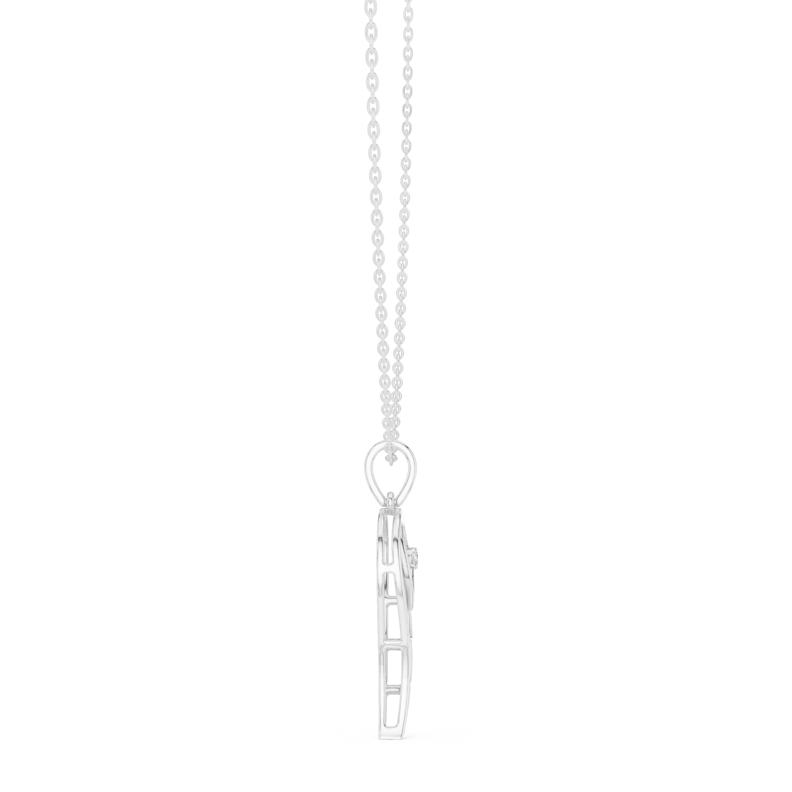 تعليقة ألماس على شكل ظلي العقل والقلب in White Gold - VYKA Diamonds