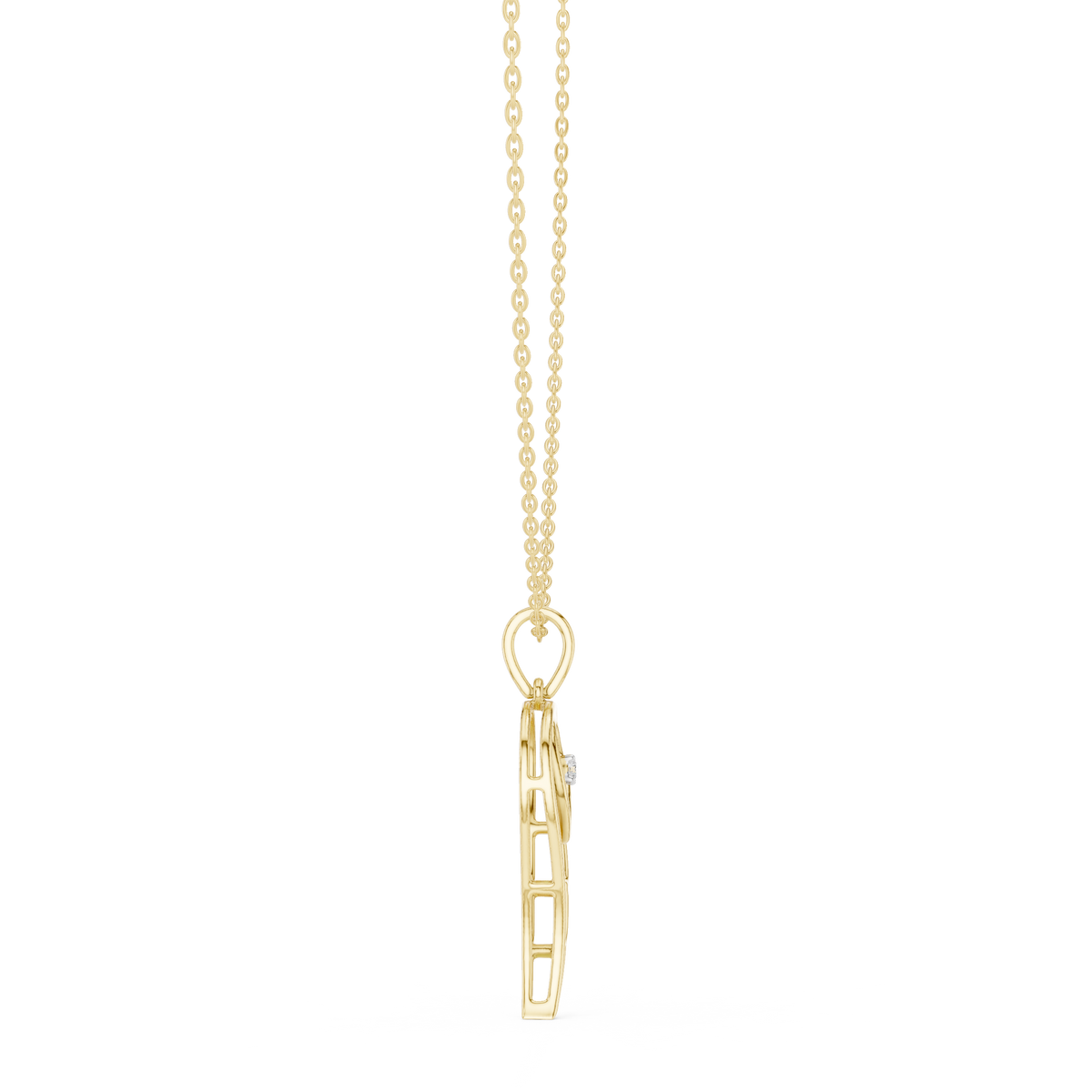 Mind and Heart Silhouette Diamond Pendant