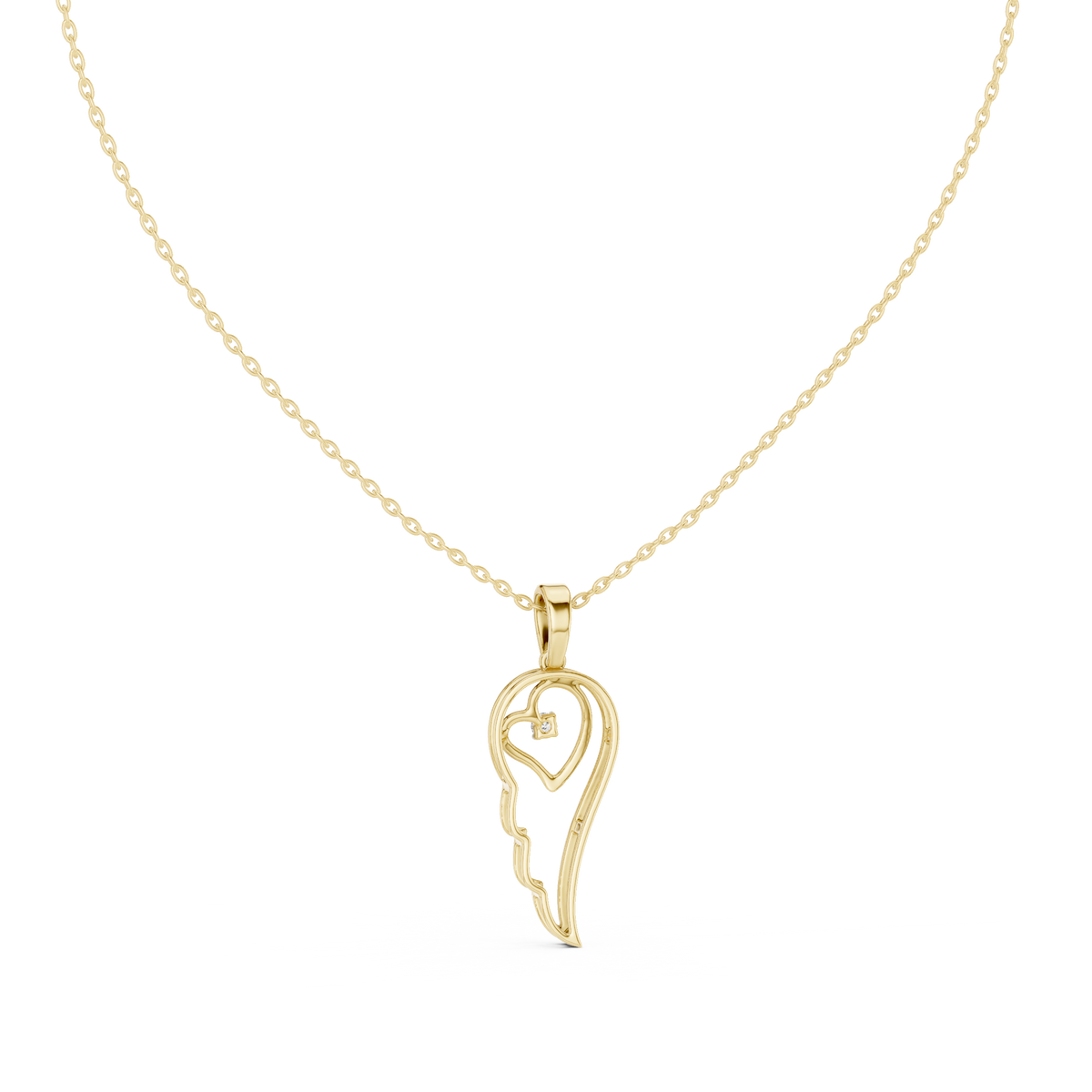Mind and Heart Silhouette Diamond Pendant
