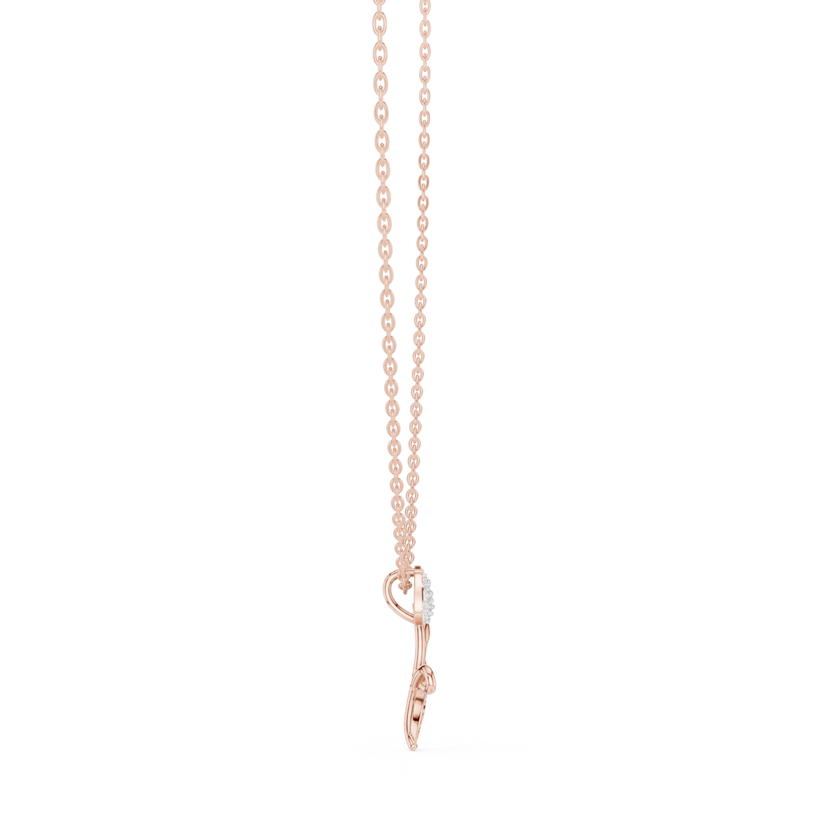 دلّاية توليب بساق من ألماس الباڤيه in Rose Gold - VYKA Diamonds