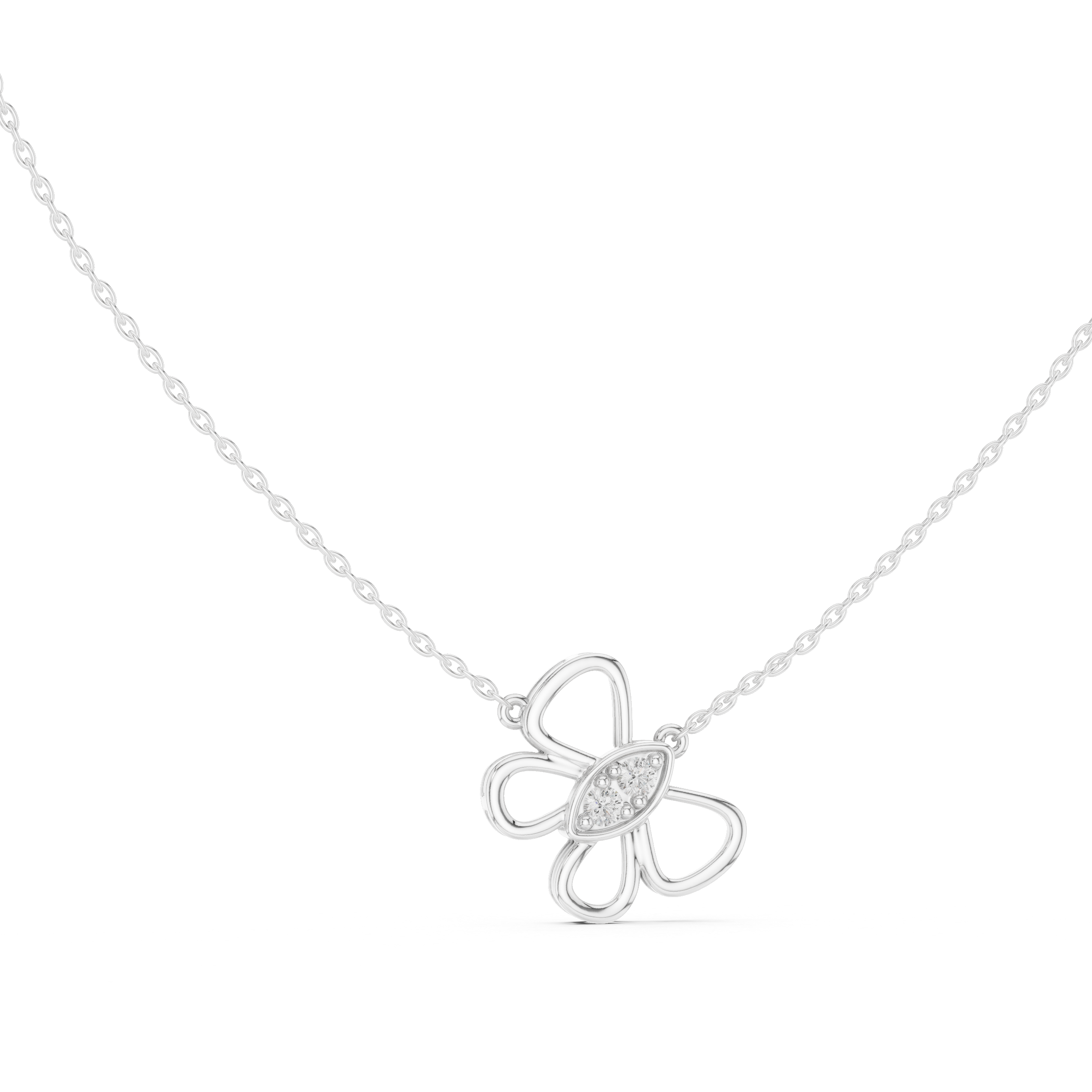 Butterfly Diamond Pendant in White Gold - VYKA Diamonds