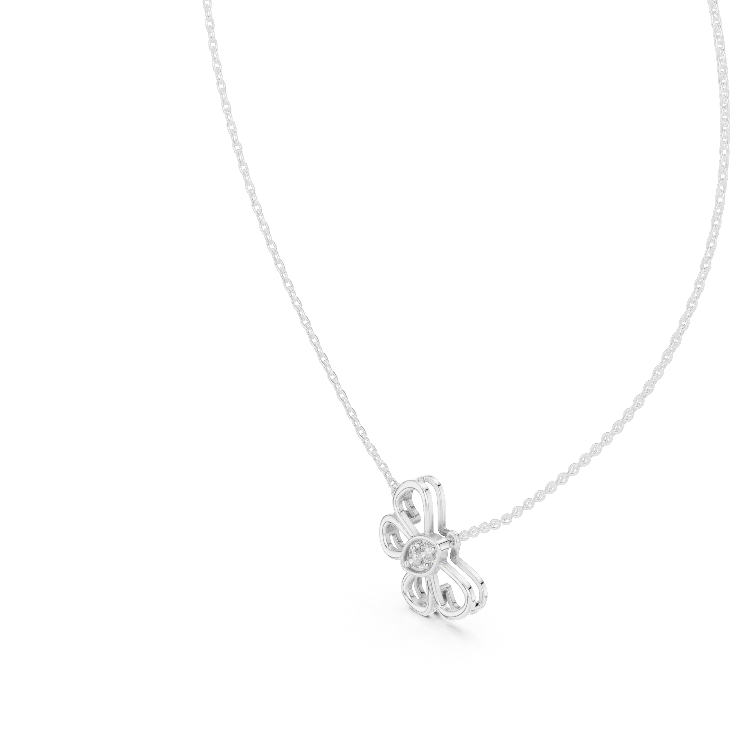Butterfly Diamond Pendant in White Gold - VYKA Diamonds