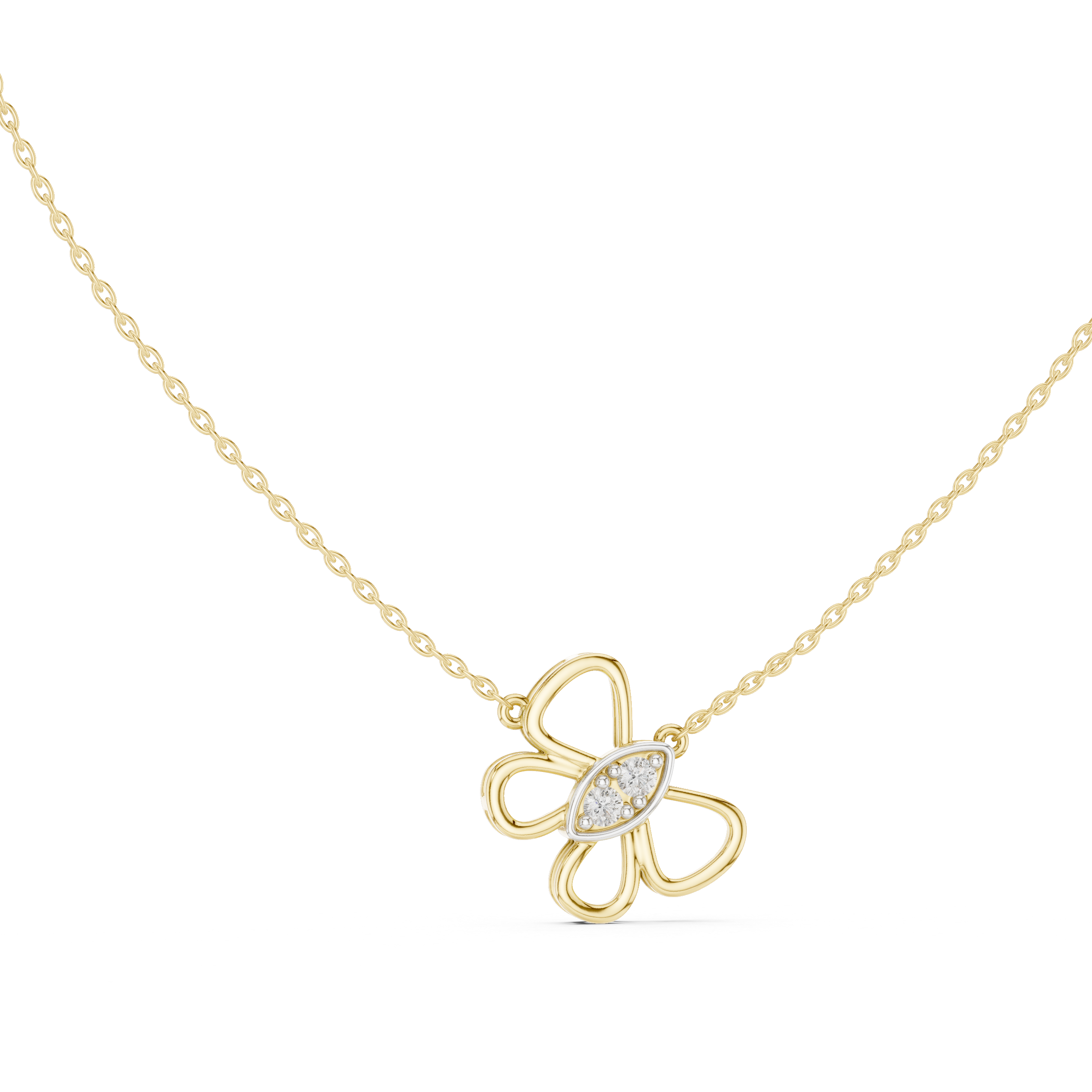 Butterfly Diamond Pendant in Yellow Gold - VYKA Diamonds