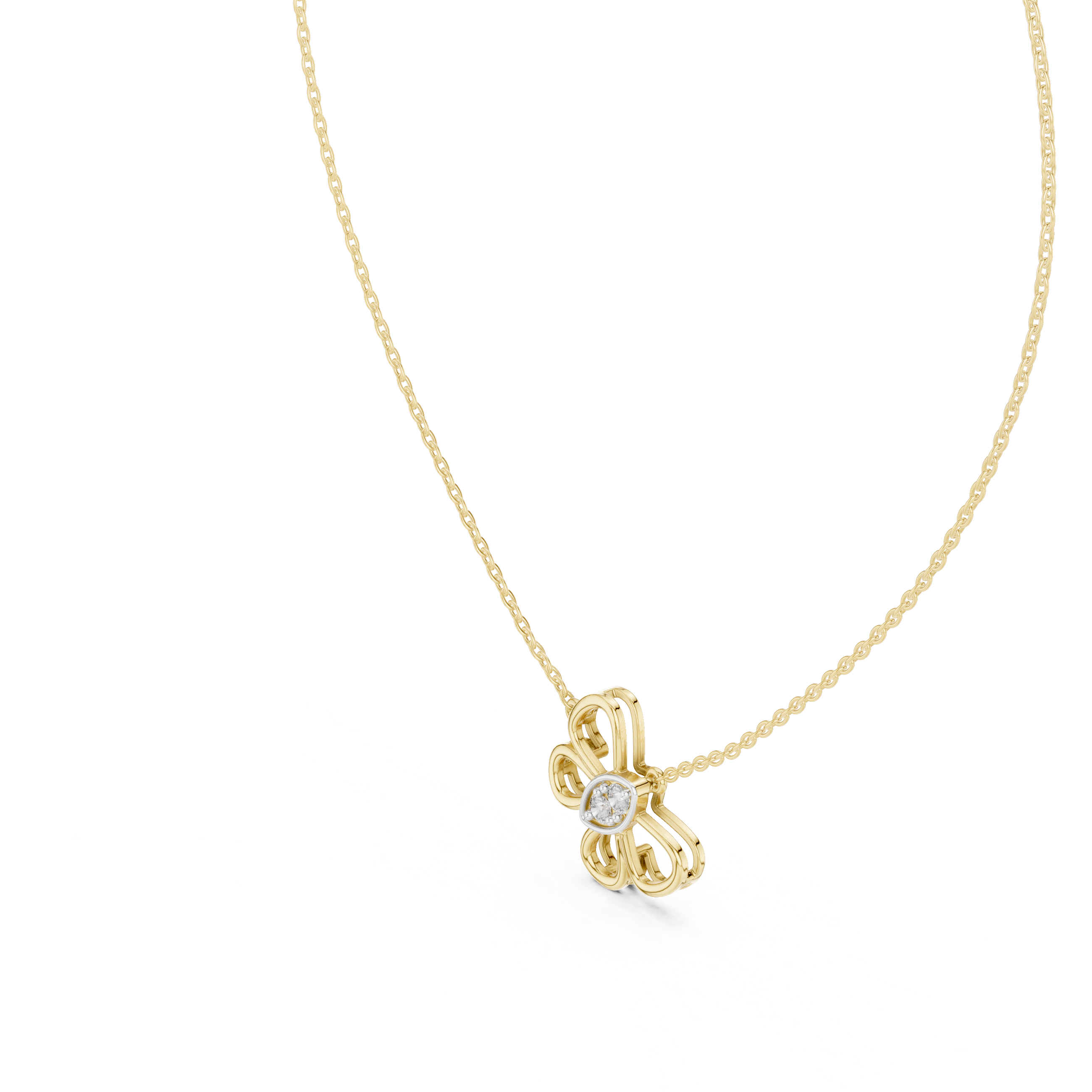 Butterfly Diamond Pendant in Yellow Gold - VYKA Diamonds