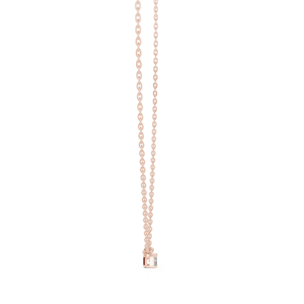 Emerald Cut Solitaire Diamond Necklace