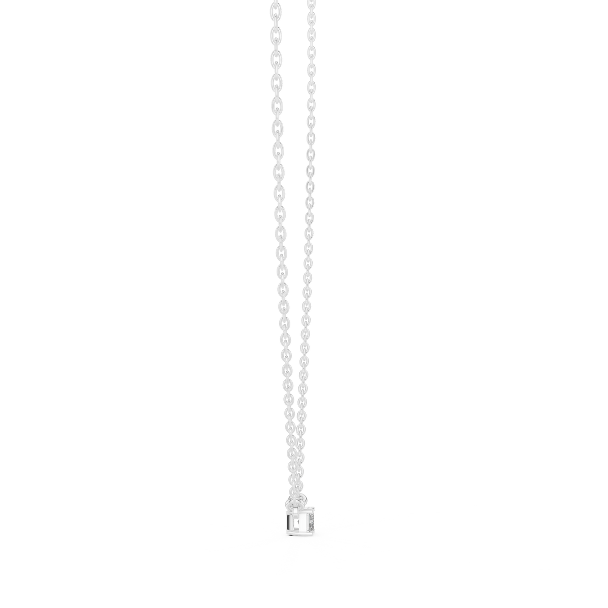 Emerald Cut Solitaire Diamond Necklace