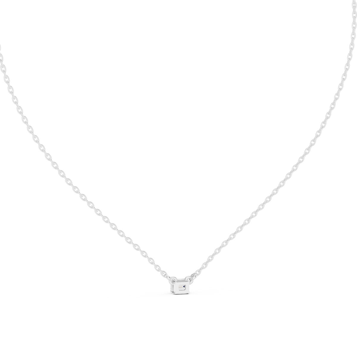 عقد سوليتير بألماسة إمرلد in White Gold - VYKA Diamonds