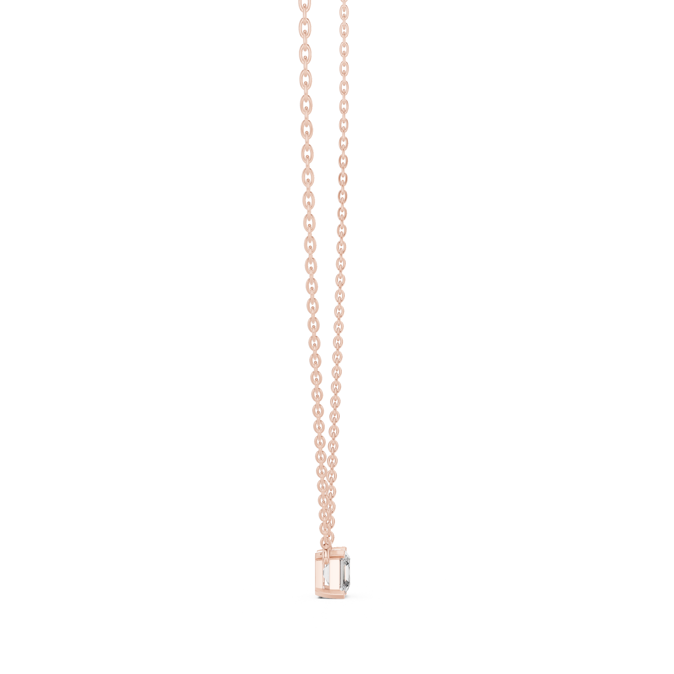 Square Collet Solitaire Diamond Pendant in Rose Gold - VYKA Diamonds